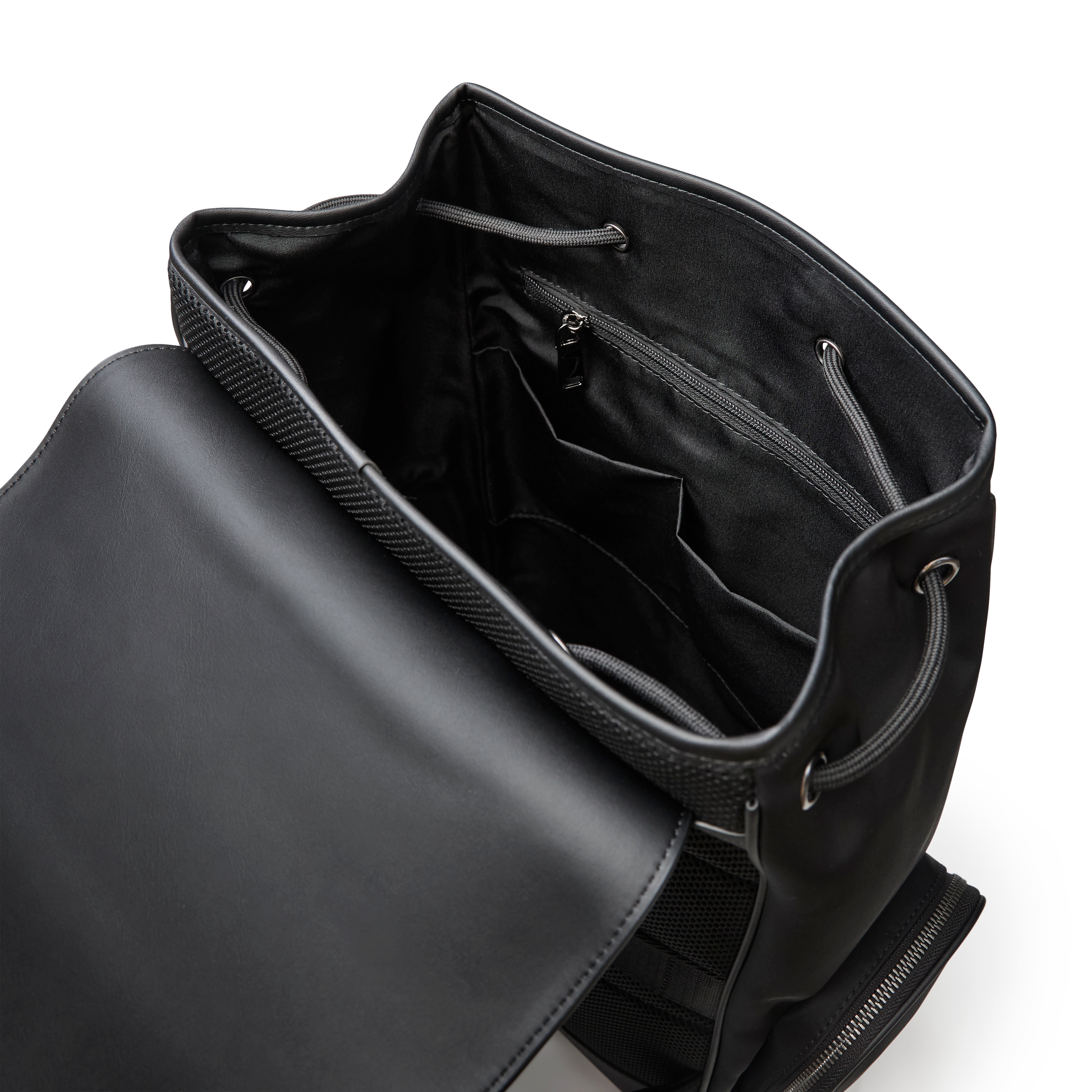 Fibron | Black Microfiber Backpack - Single Buckle - 3