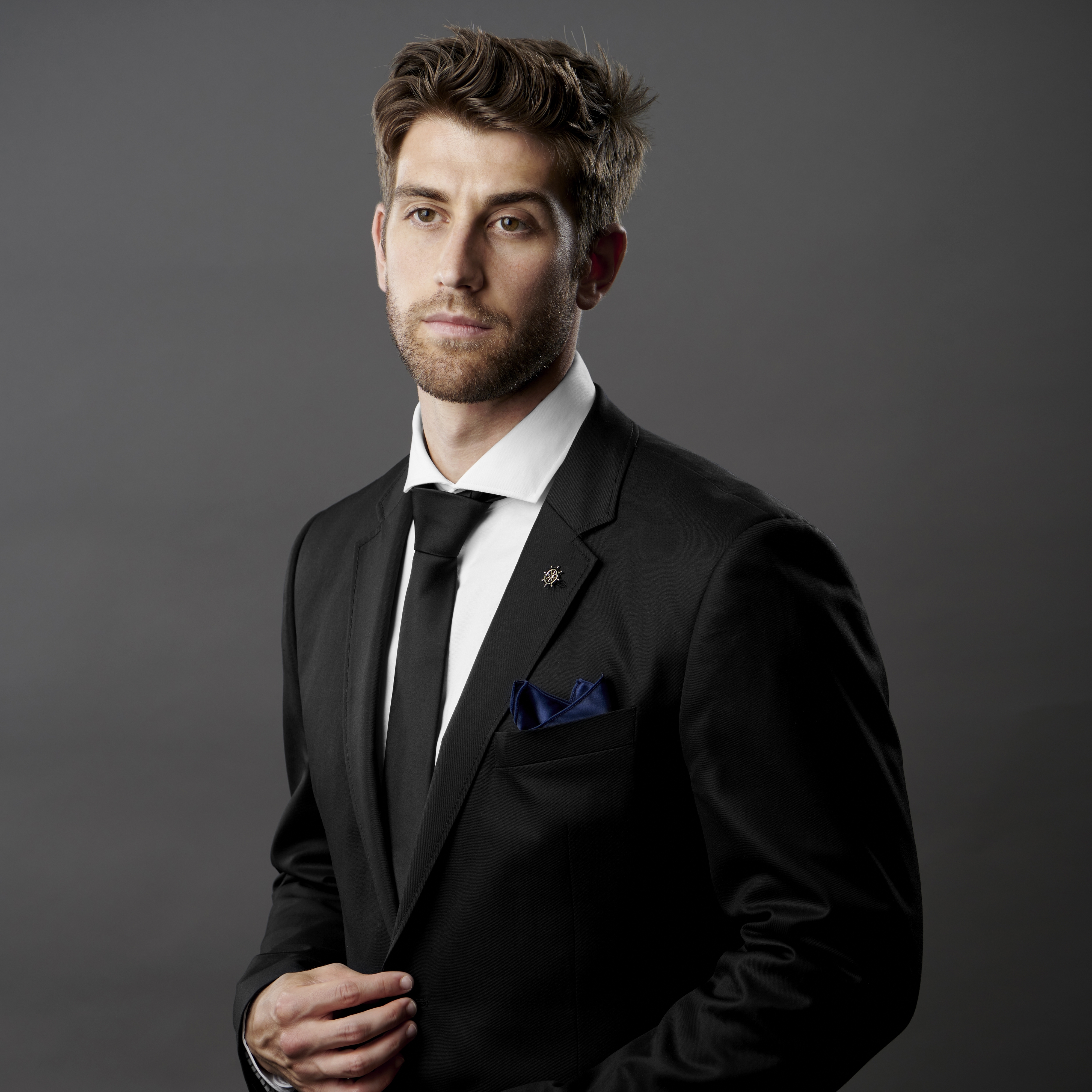 Gold-Tone Helm Lapel Pin - 6