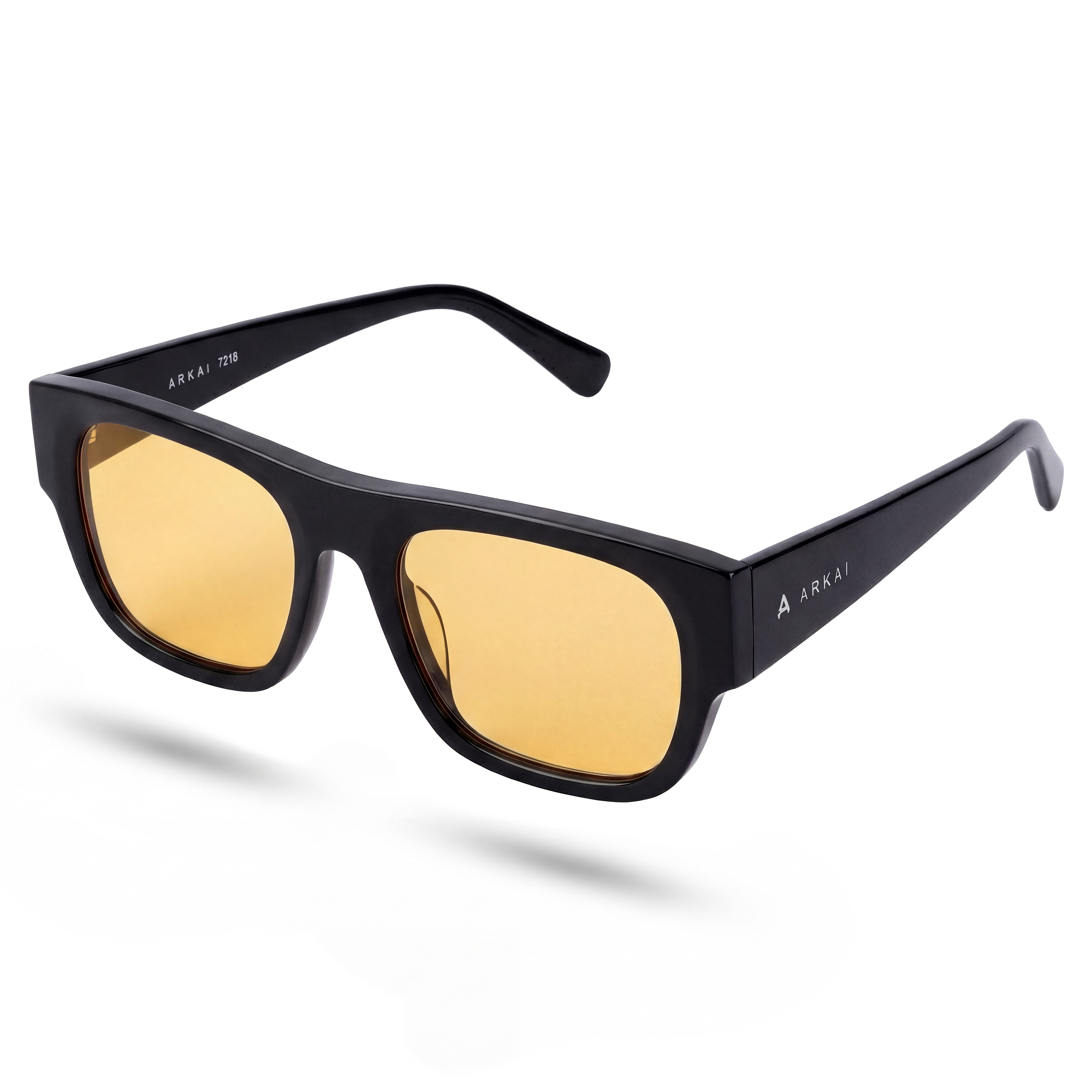 Spectrum | Schwarze & gelbe rechteckige Sonnenbrille - 2