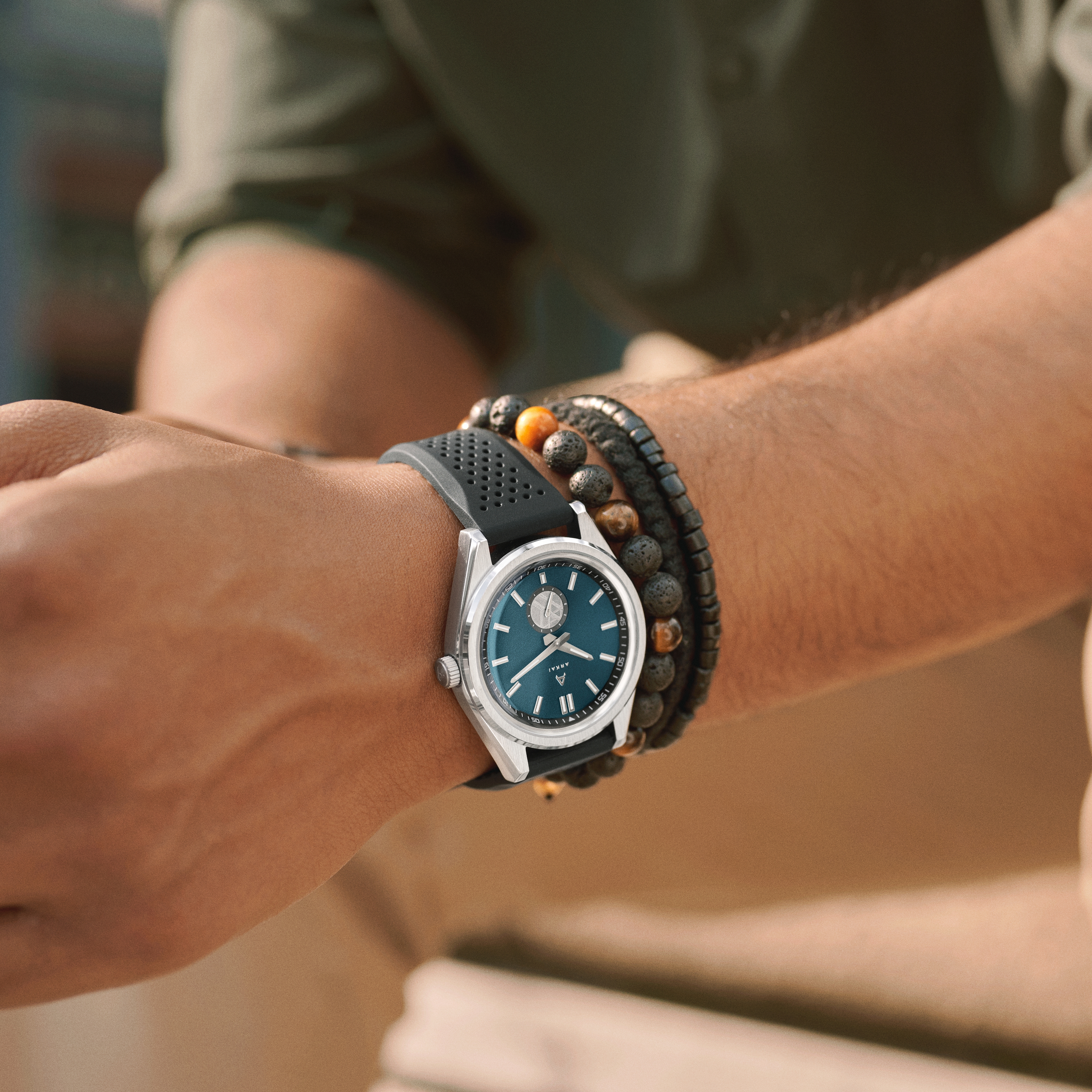 Mond | Silver-tone Stainless Steel and Blue Meteorite Watch - 4