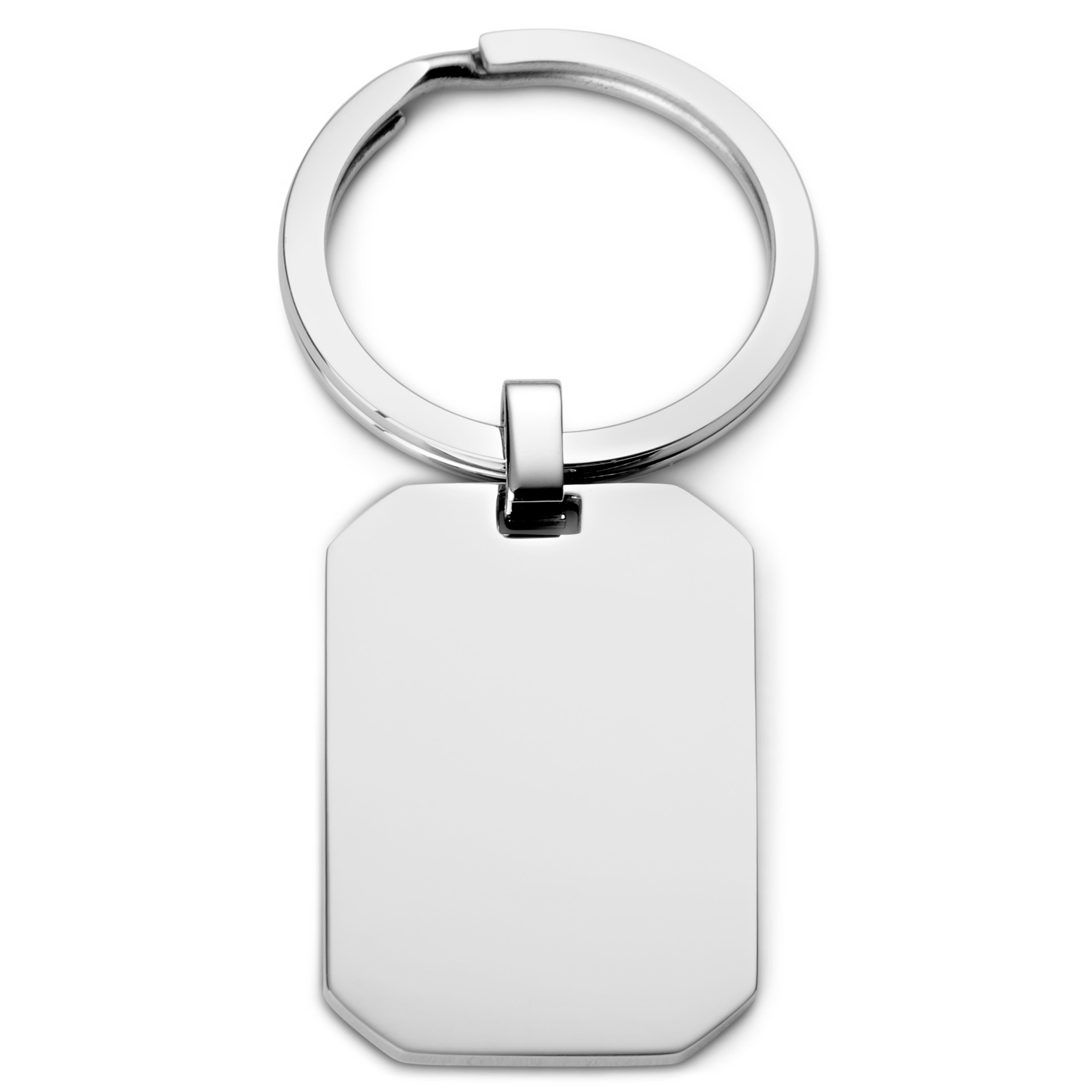 Silver-Tone Stainless Steel Keyring