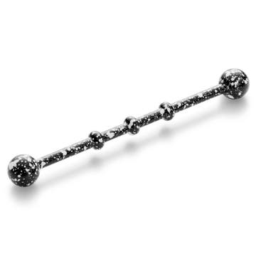38 mm Tie-Dyed Black & White Surgical Steel Industrial Barbell