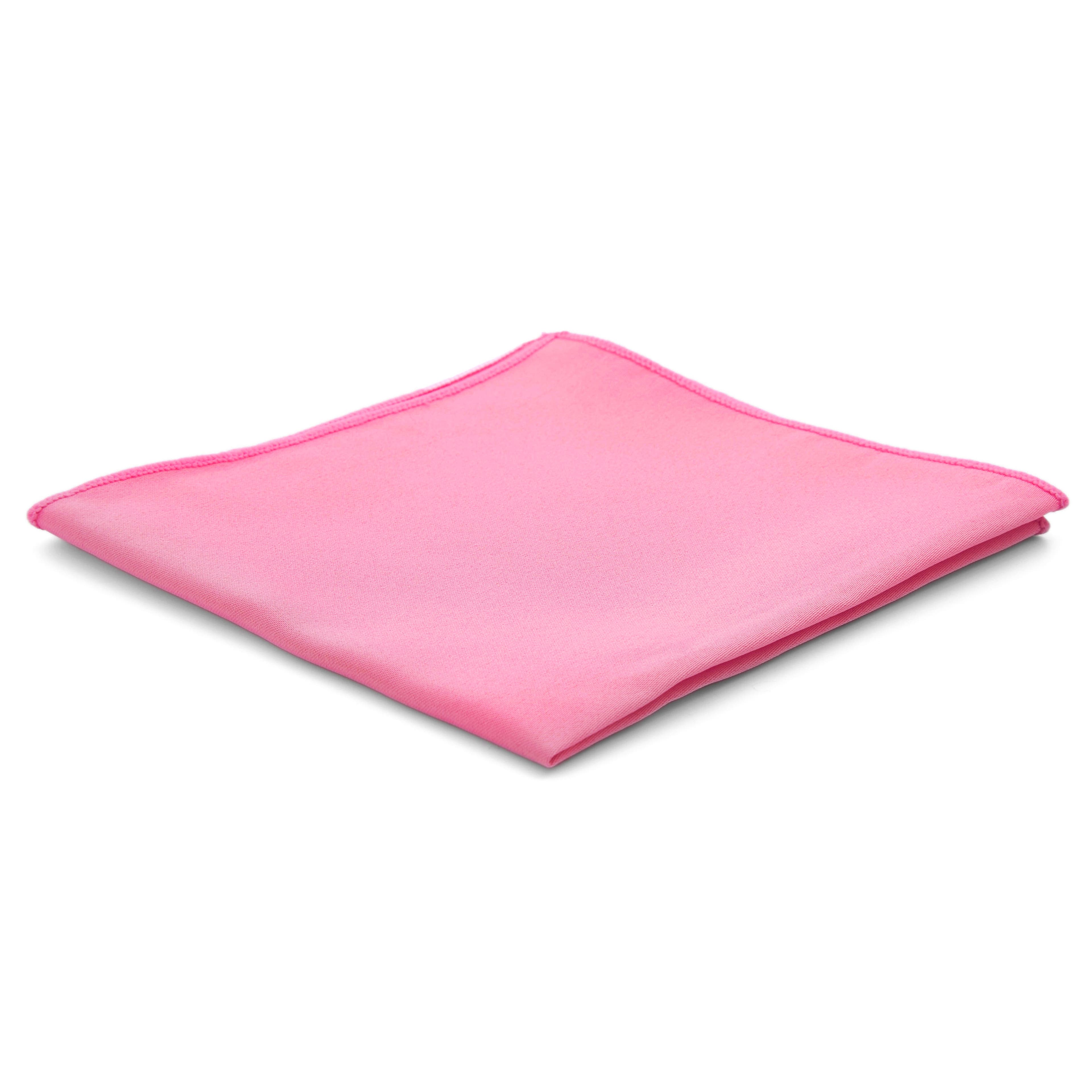 Едноцветна крещящорозова кърпичка за сако