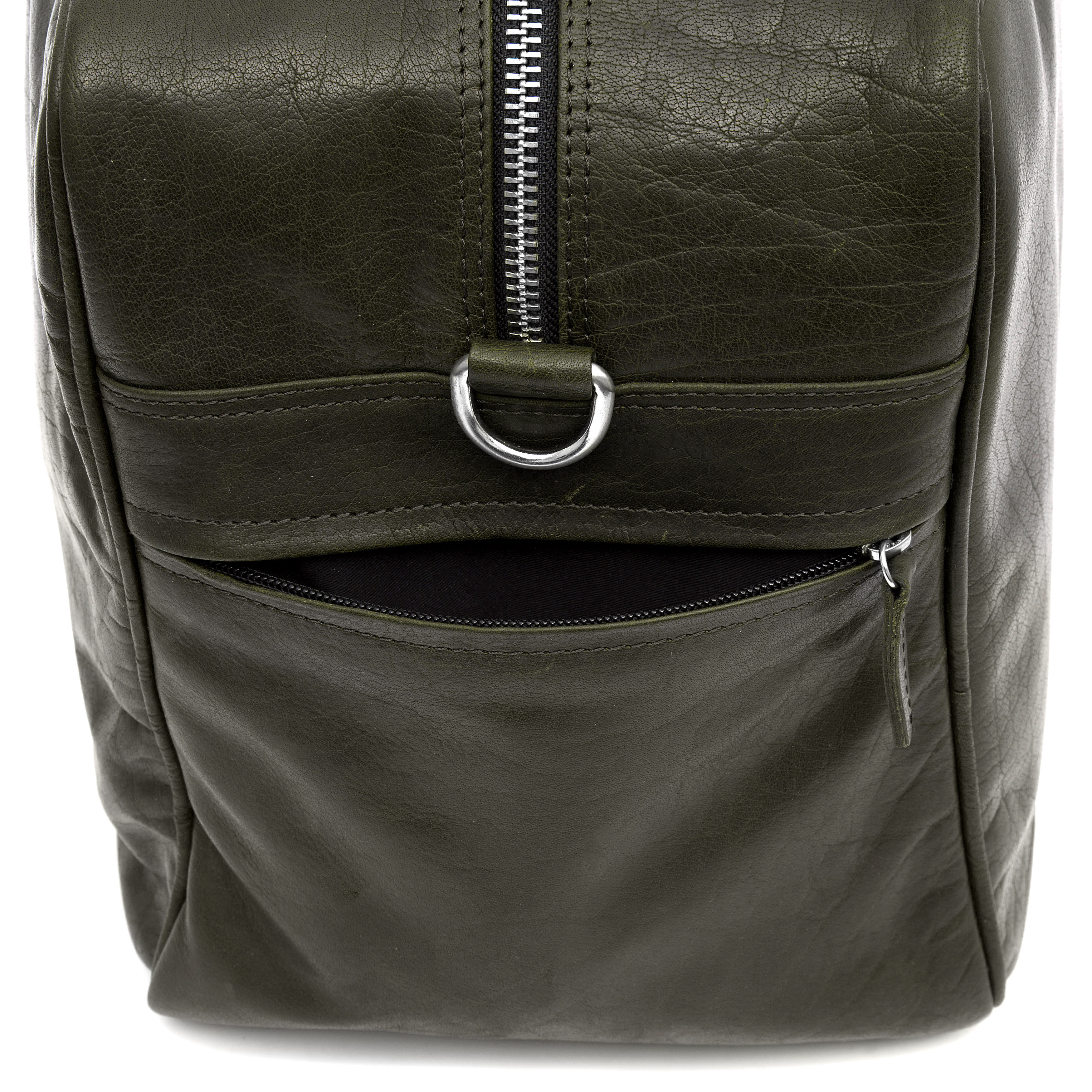 Bolsa de fin de semana Montreal de cuero verde oliva - 14