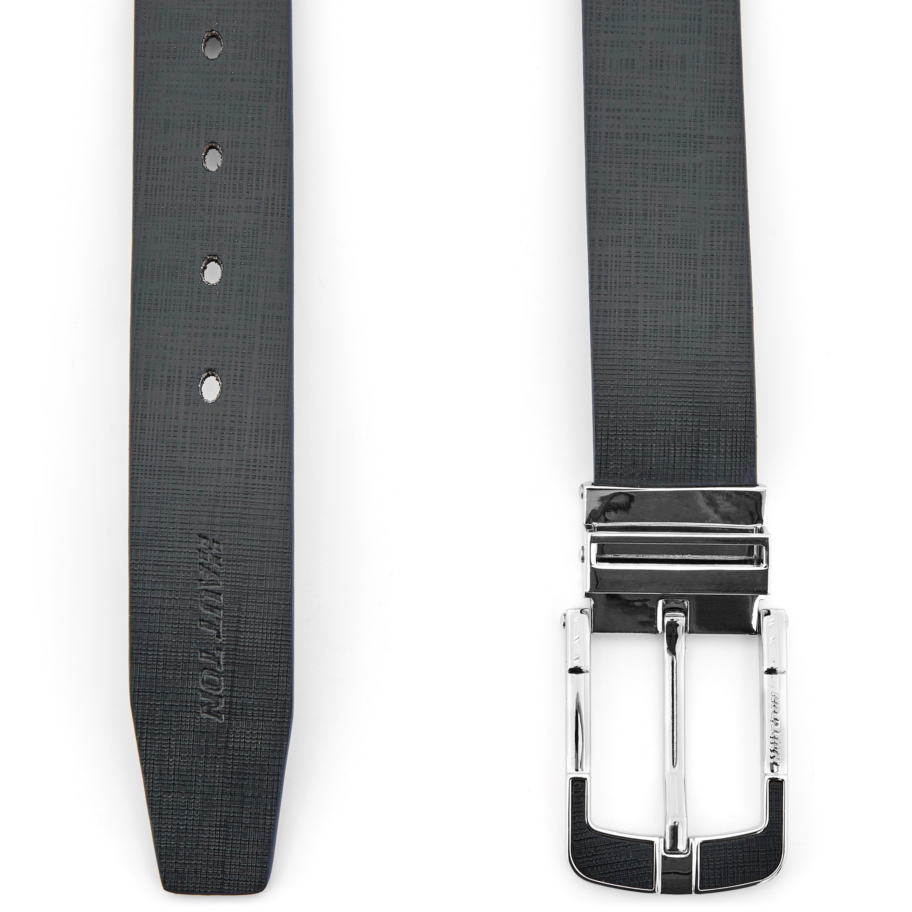 Blauw met Zilver Leren Riem - 2