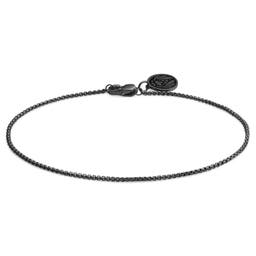 Essentials | 1 mm Gunmetal Black Curved Box Chain Bracelet