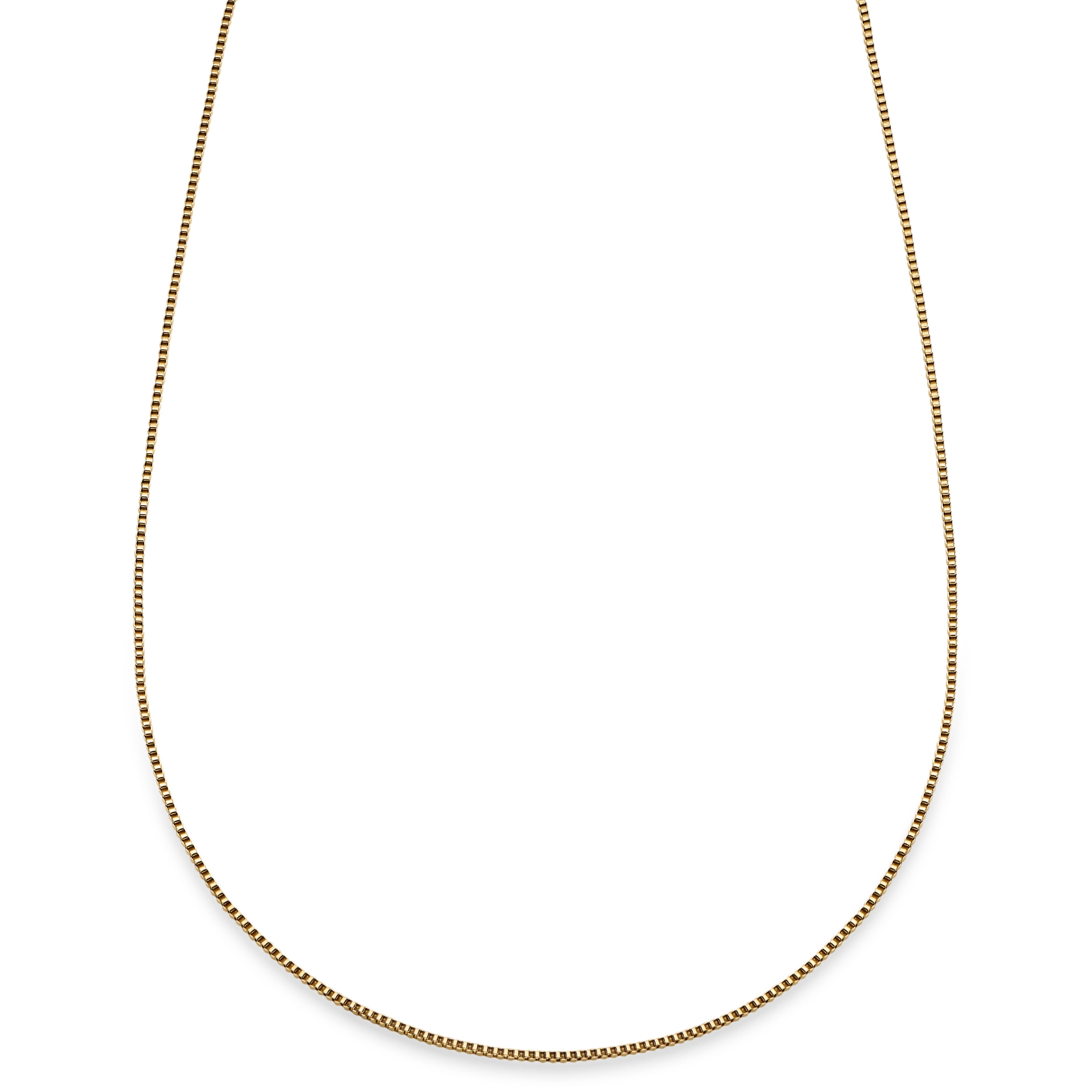 Essentials | 1 mm Gold-Tone Square Box Chain Necklace