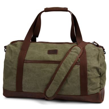 Mala Duffel Verde e Castanha Escura Shem Mala Duffel Verde e Castanha Escura Shem