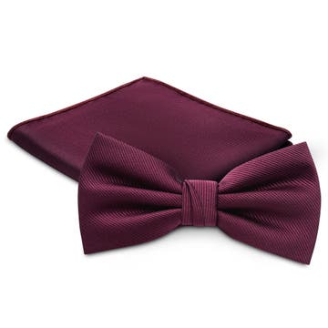 Crimson Pre-Tied Bow Tie and Pocket Square Set Crimson Pre-Tied Bow Tie and Pocket Square Set