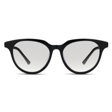 Black Round Horn Rimmed Clear-Lens Glasses Black Round Horn Rimmed Clear-Lens Glasses