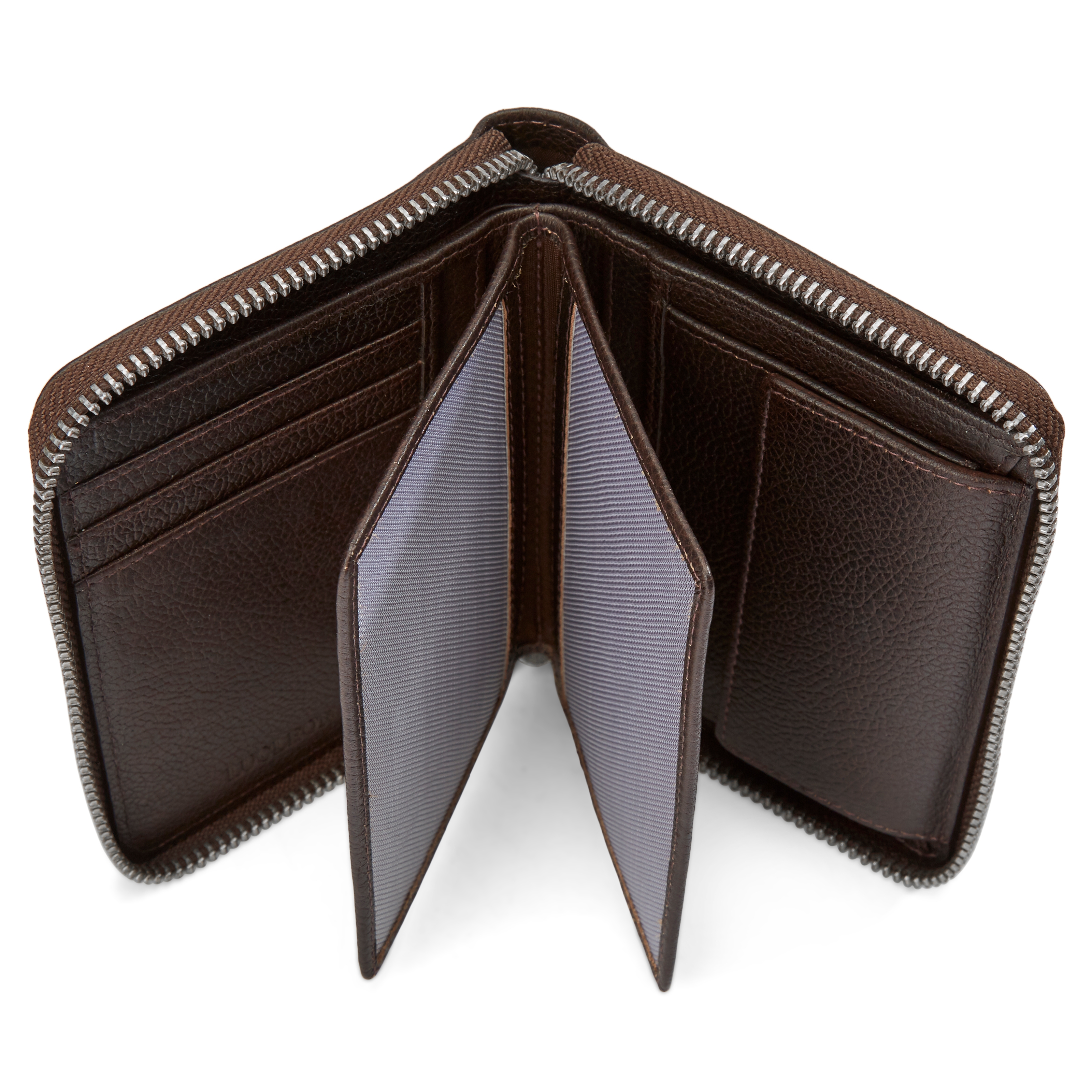 Ciemnobrązowy skórzany portfel blokujący RFID Sky - 2