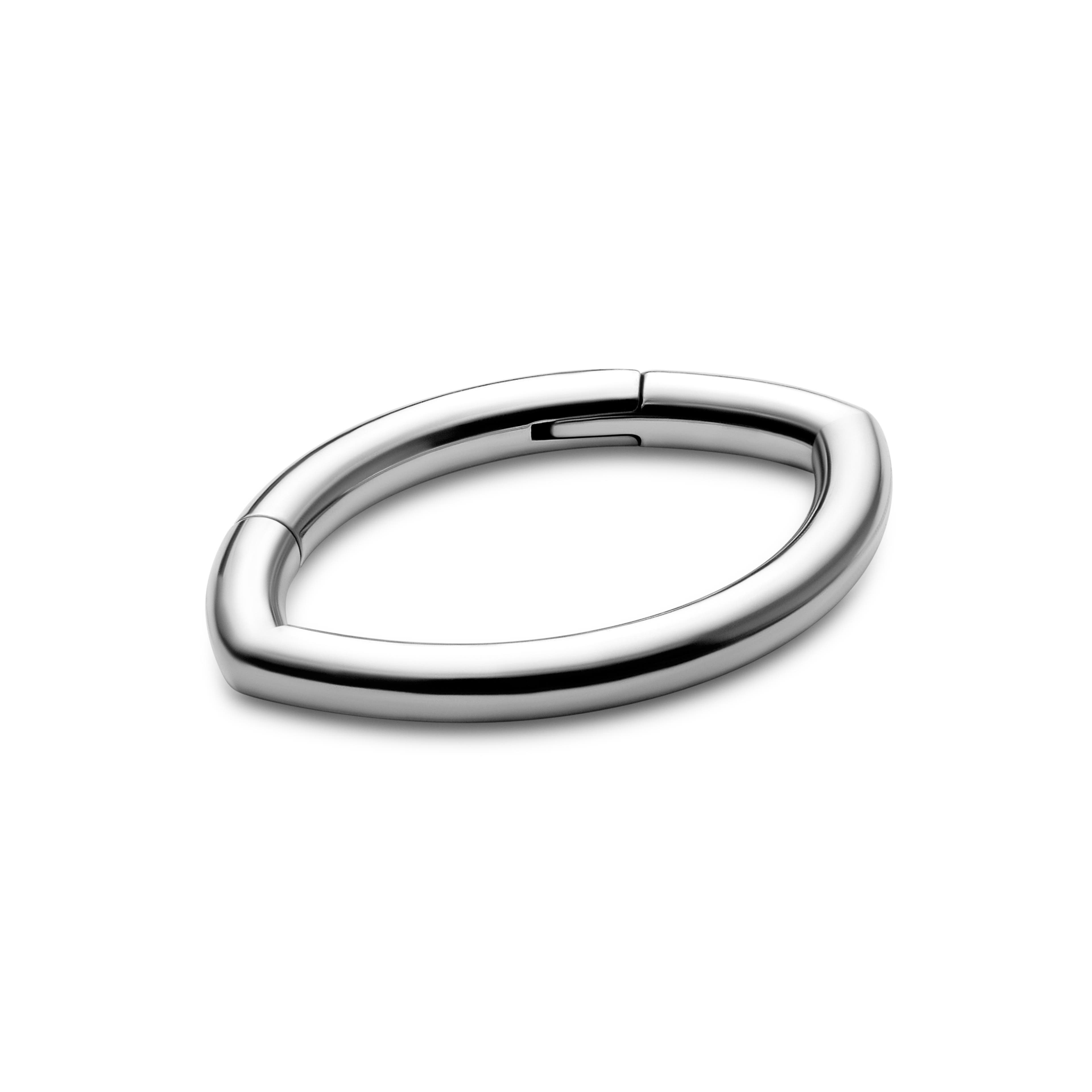 8 mm Zilverkleurige Titanium Ovale Piercing Ring