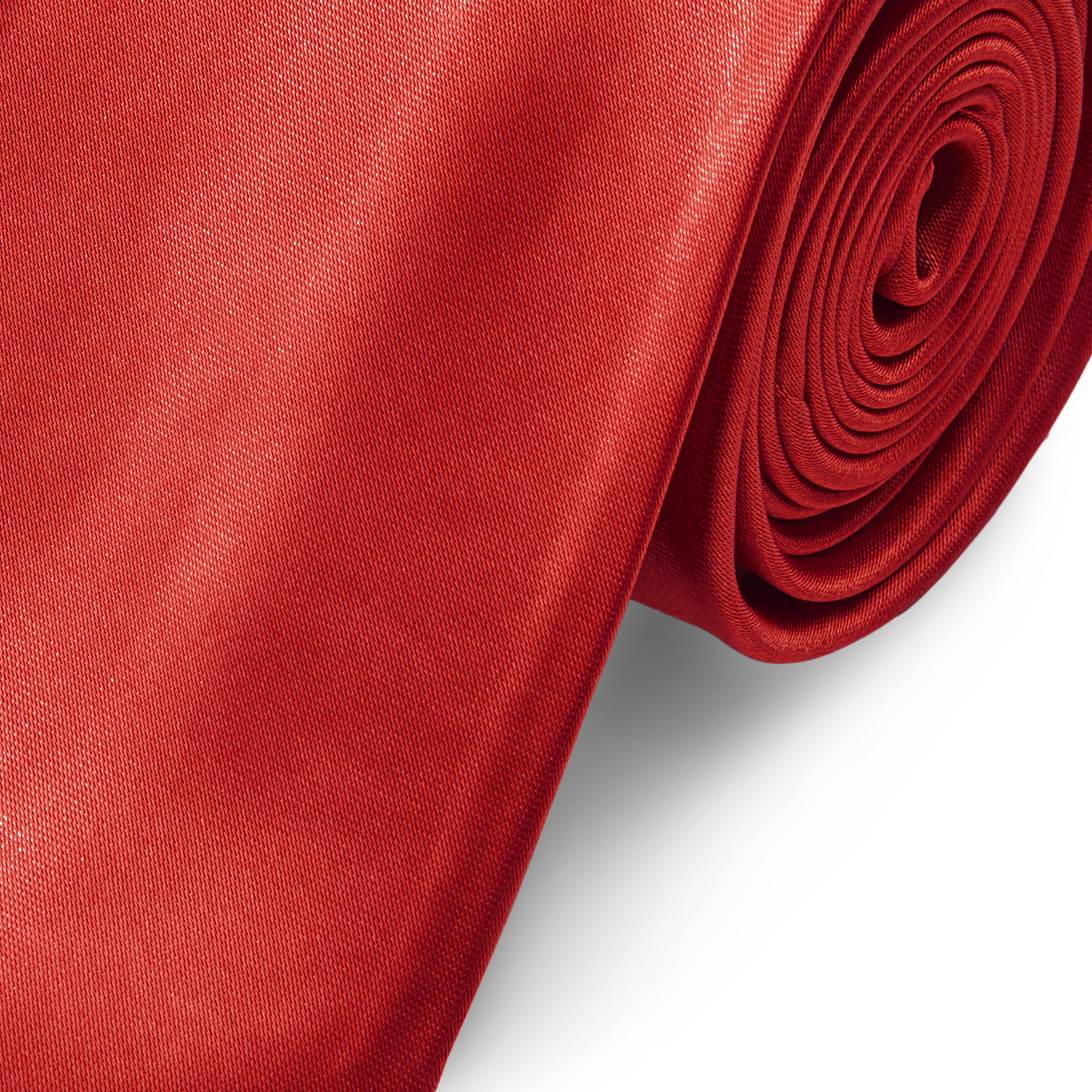 Fényes vörös egyszerű nyakkendő - 8 cm - 2