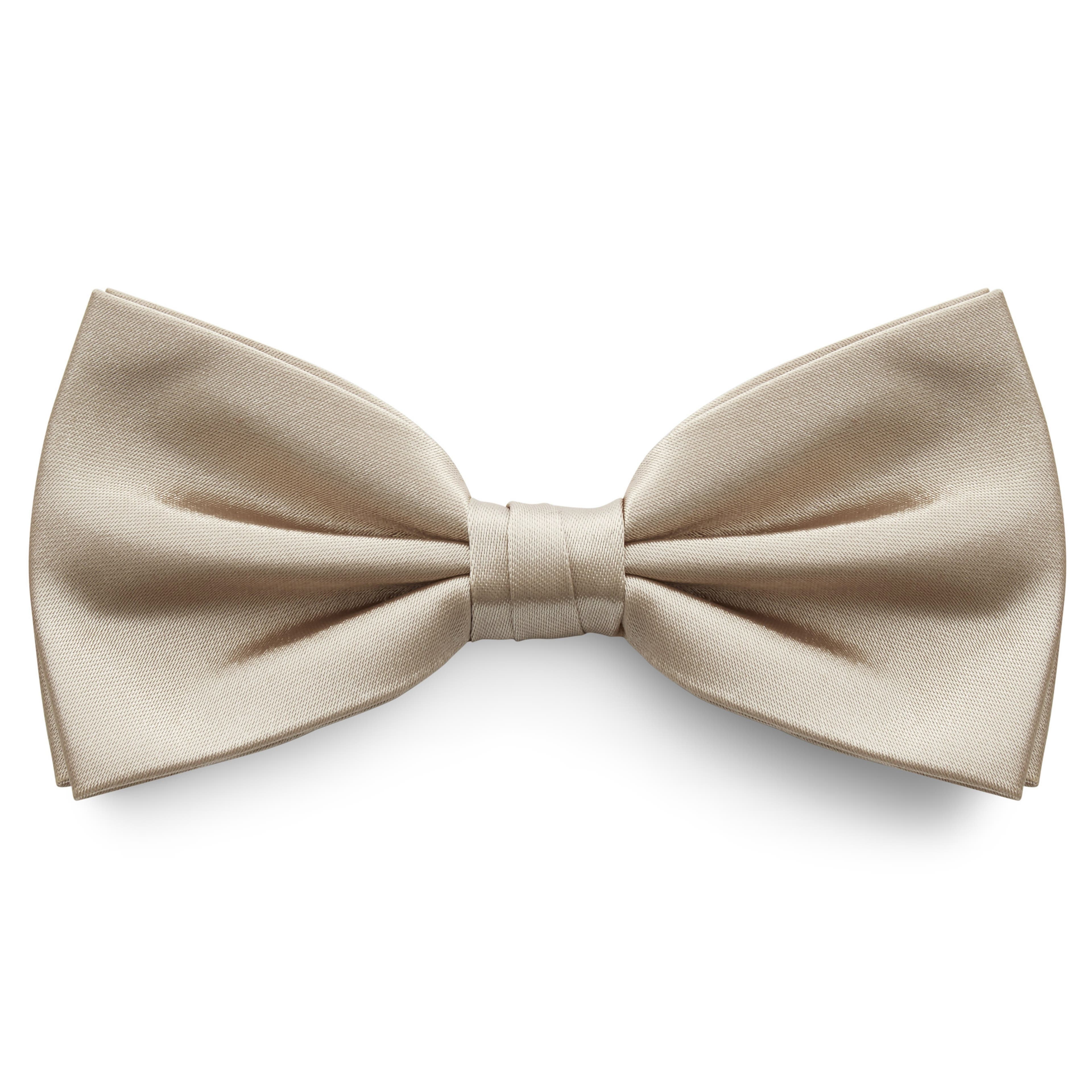 Shiny Champagne Basic Pre-Tied Bow Tie