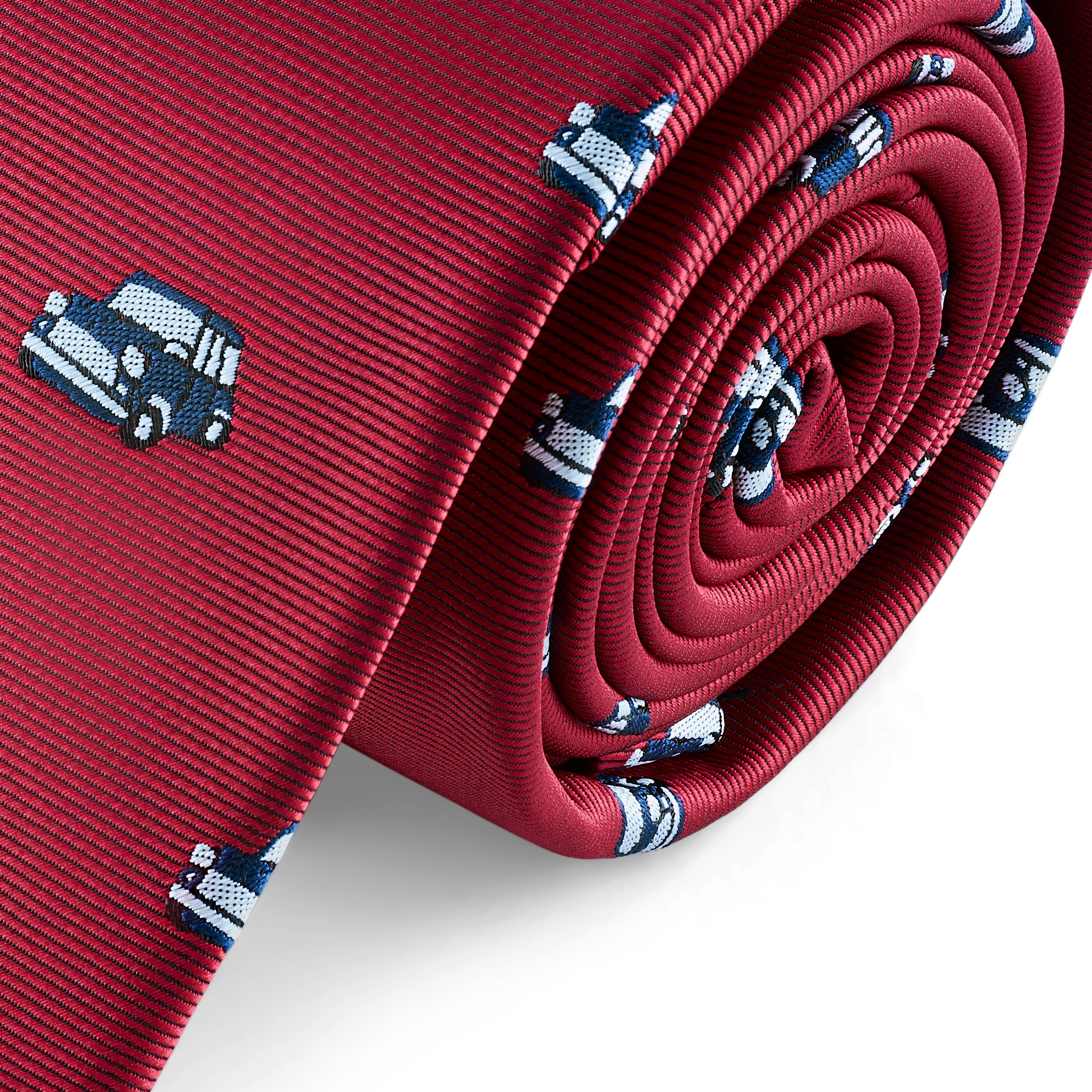 Motos | Cravatta rossa da 6 cm con auto grandi - 2