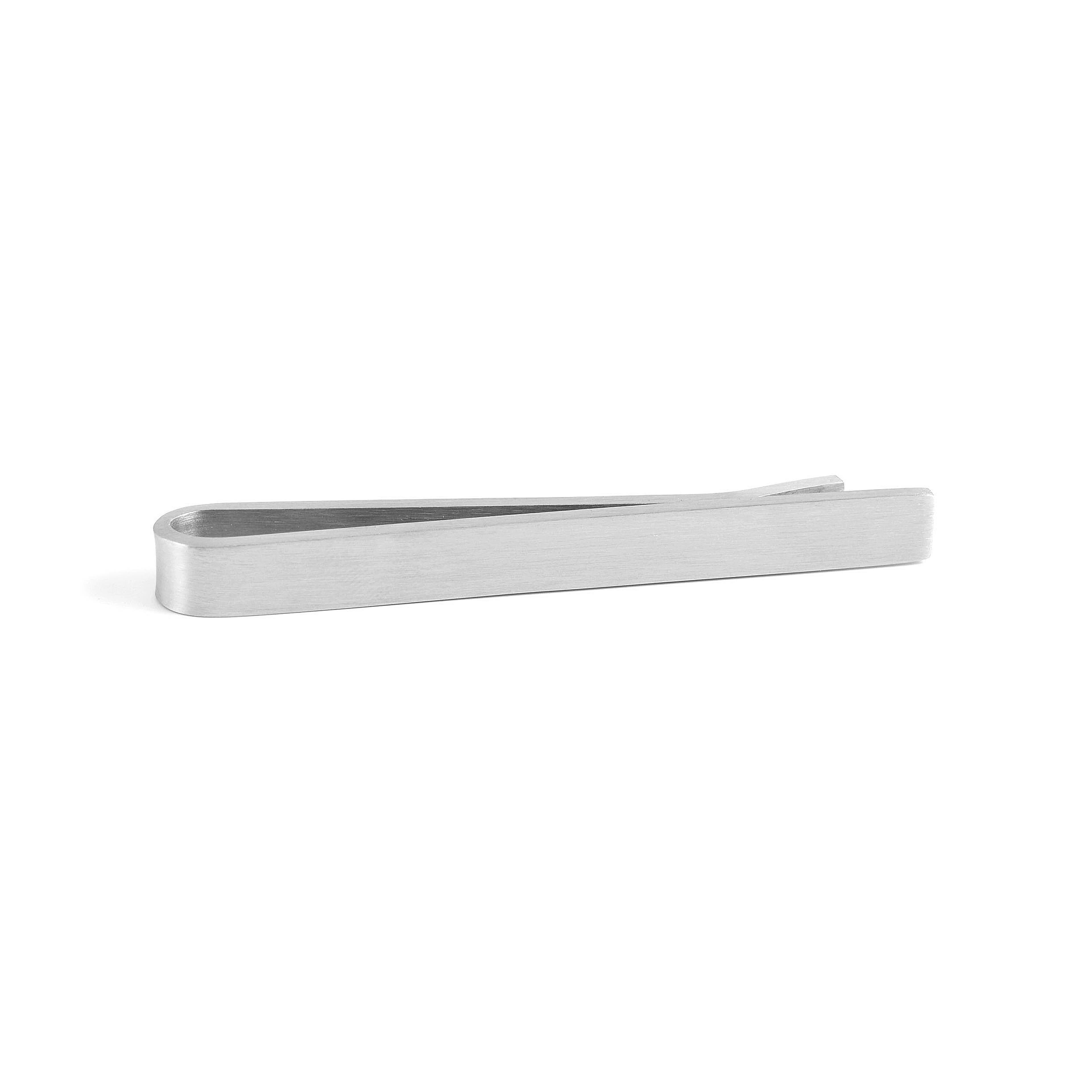 Simple SIlver-Tone Stainless Steel Brushed Tie Bar