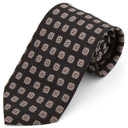 Black Geometric Silk Wide Tie