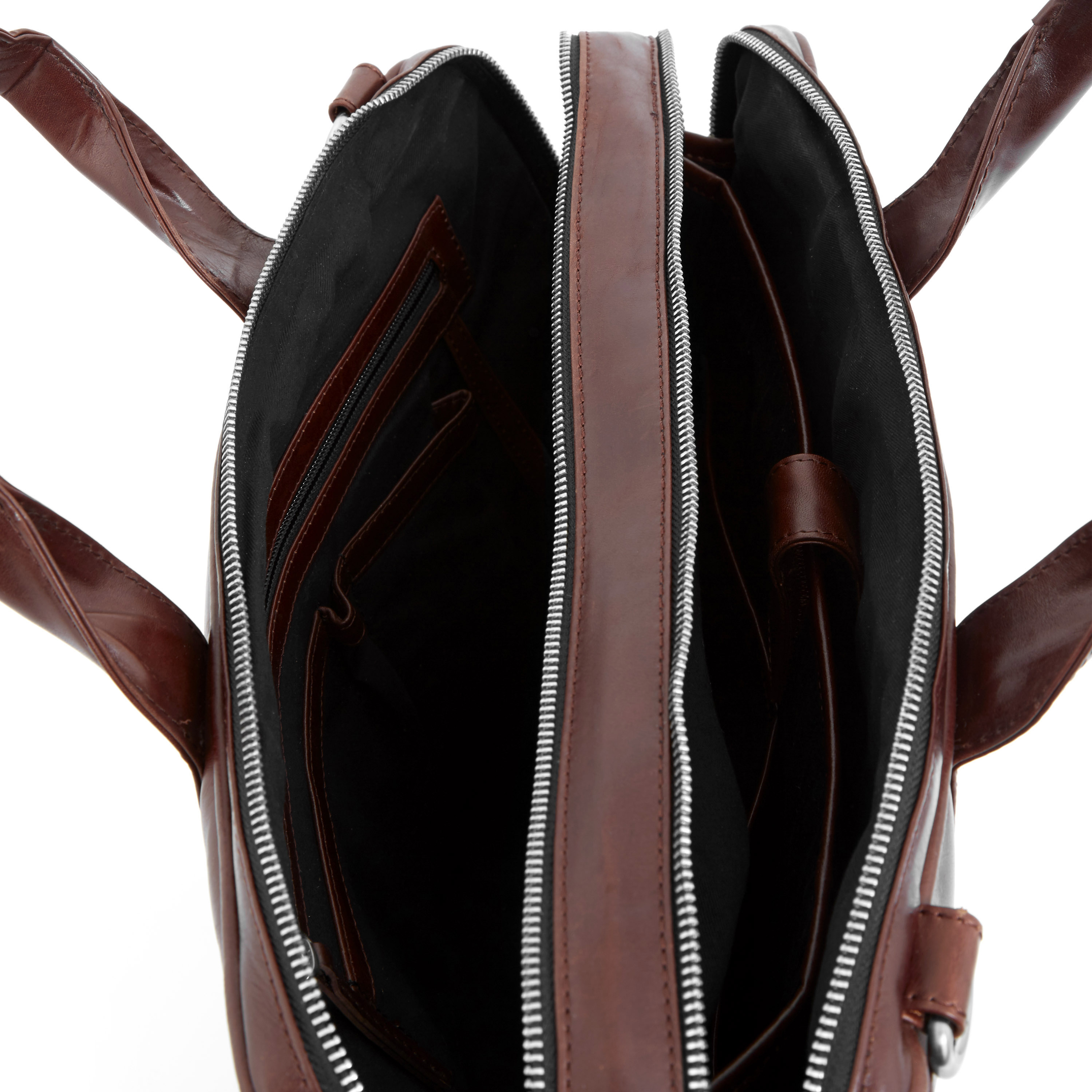 Brun Jasper Datorväska med dubbla dragkedjor - 5