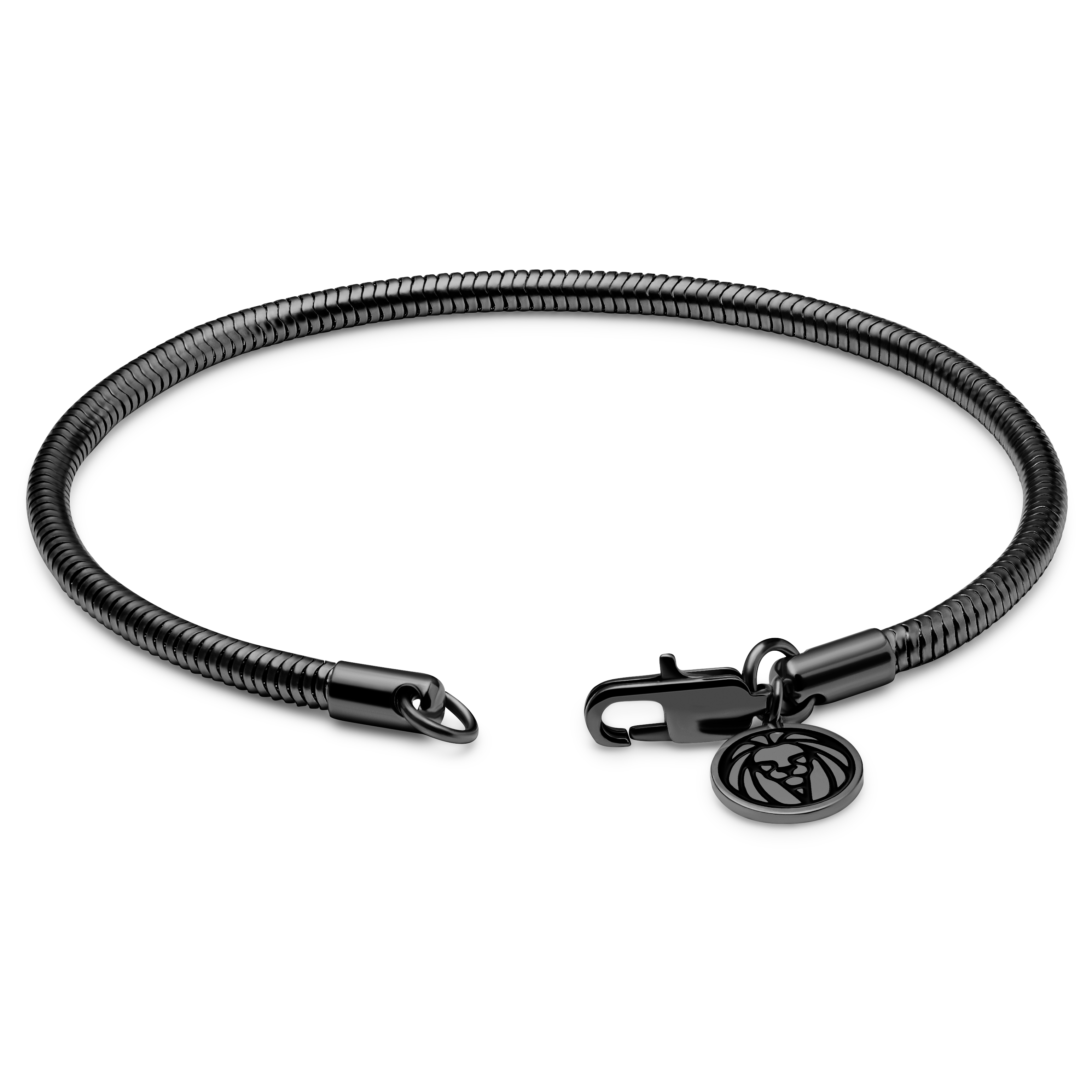 Essentials | 3 mm Gunmetal Black Snake Chain Bracelet - 3