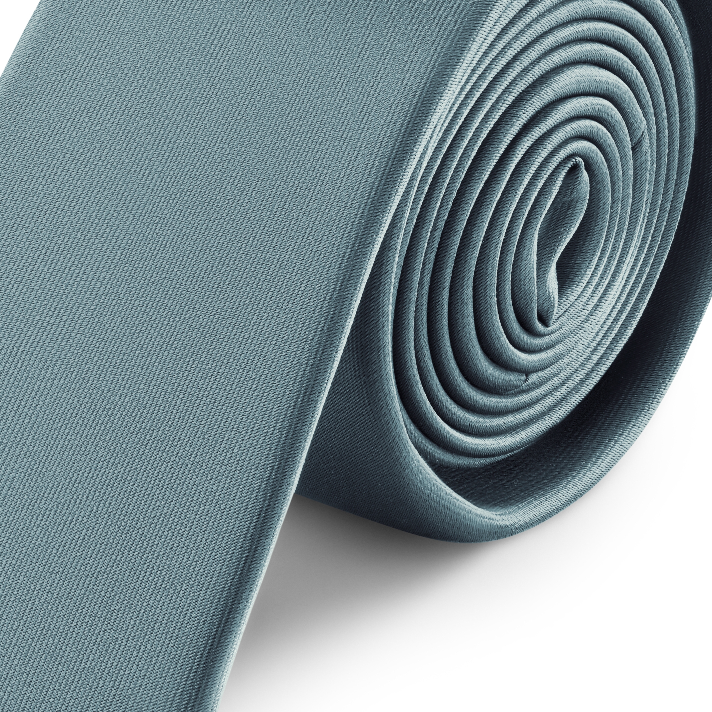 6 cm schmale rauchgraue Satinkrawatte - 2