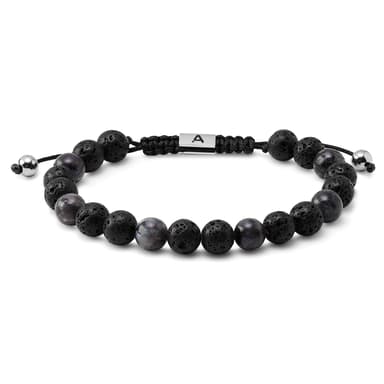Sanatio | Armband van lavasteen en zwarte labradoriet van 8 mm Sanatio | Armband van lavasteen en zwarte labradoriet van 8 mm