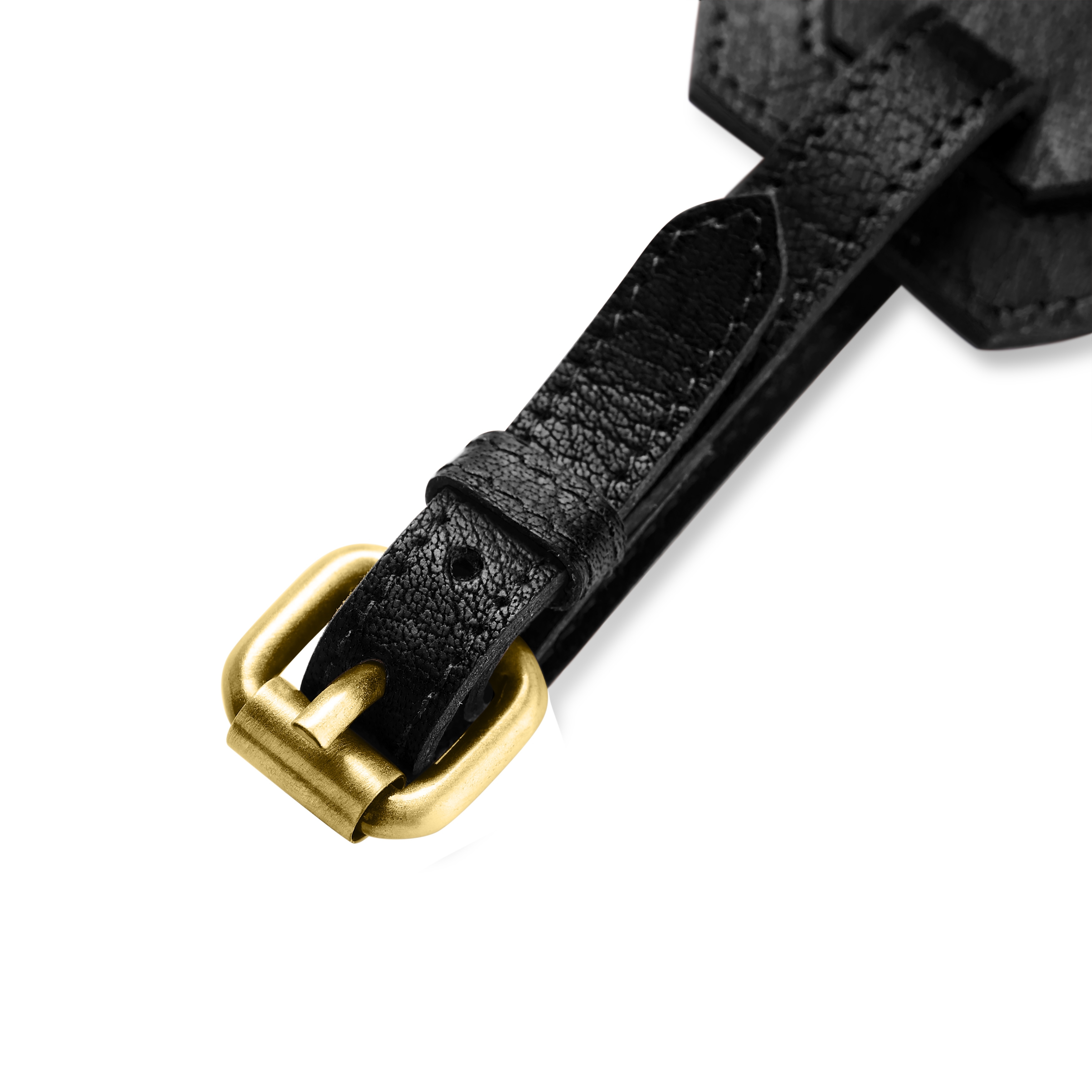 Luggage Tag | Black Full-Grain Buffalo Leather - 4