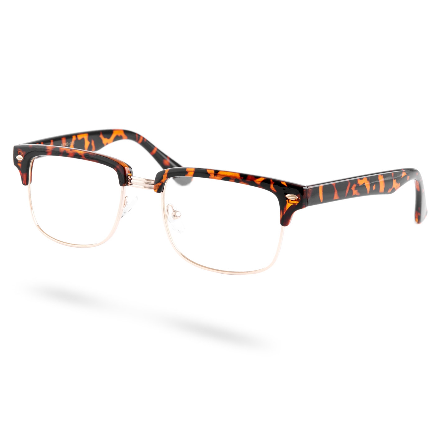 Guldfärgade Bridge Vintage Glasögon med klara glas - 2