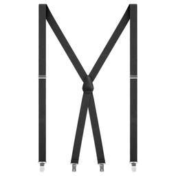 Vexel | Black Slim Clip-on X-back Suspenders