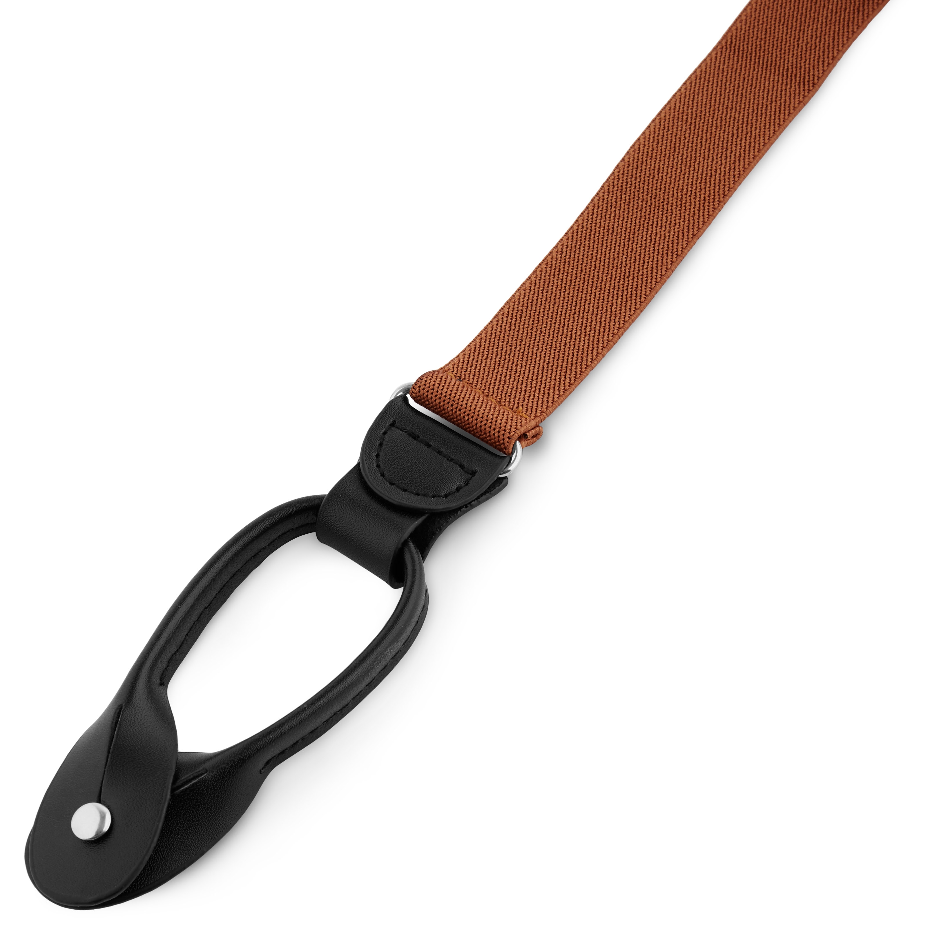 Тесни кафяви тиранти за копчета - 2