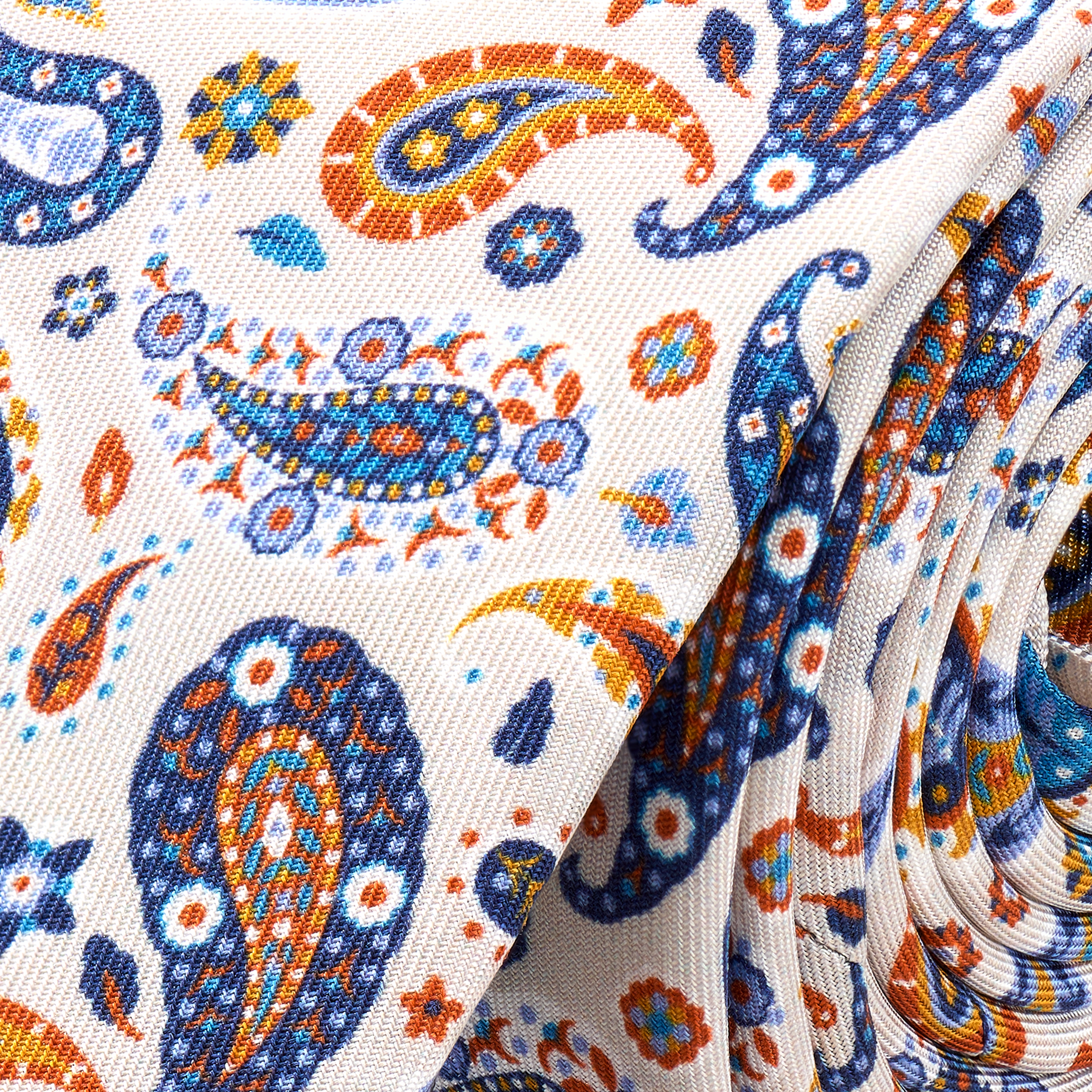 Virtuo | 6 cm Ivory Paisley Silk Necktie - 2