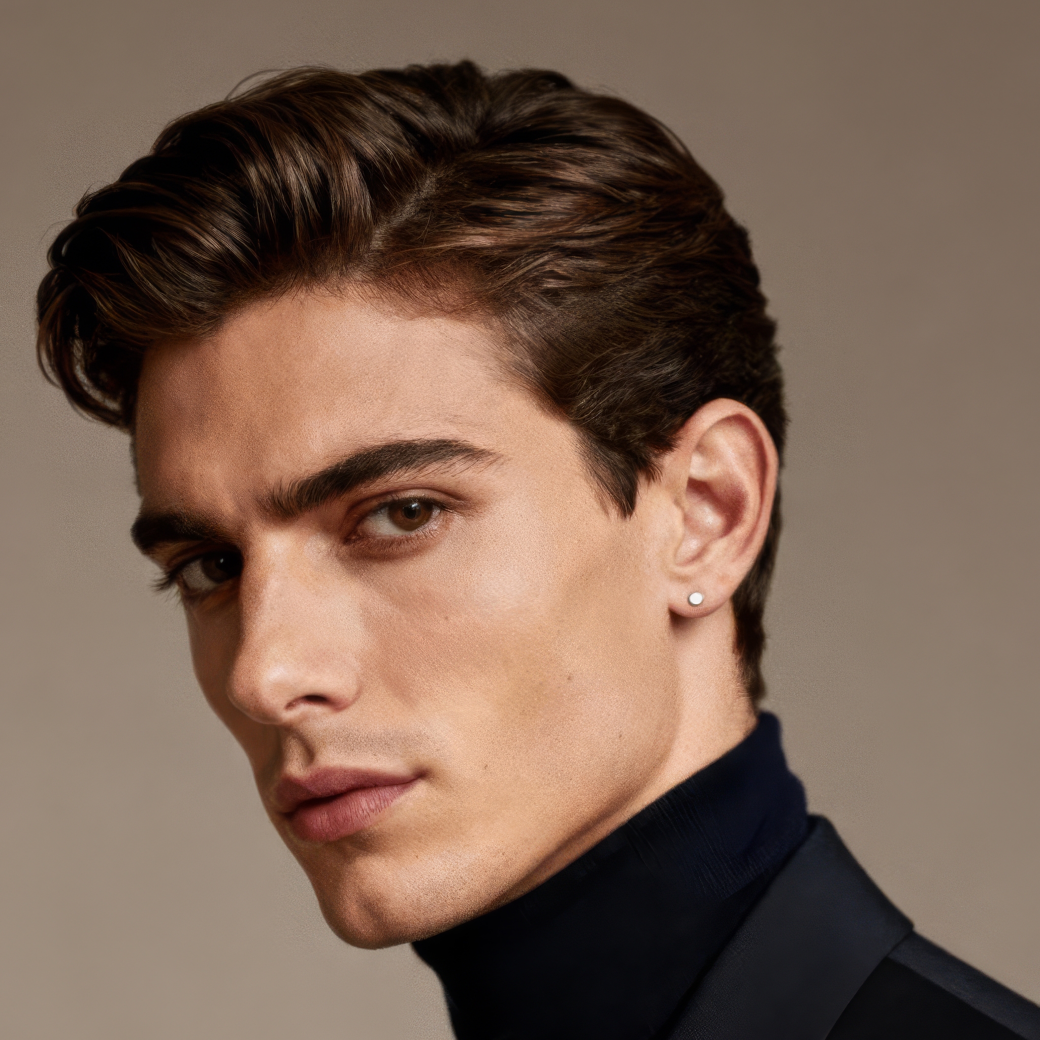 Сребриста обица на винт 6 мм - 2