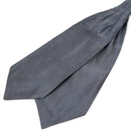 Grey & White Polka Dot Silk Cravat