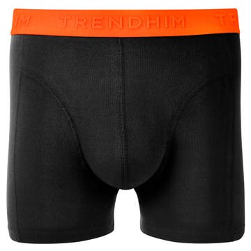 FlexFeel | Черни памучни боксерки с неоново оранжев колан FlexFeel | Черни памучни боксерки с неоново оранжев колан