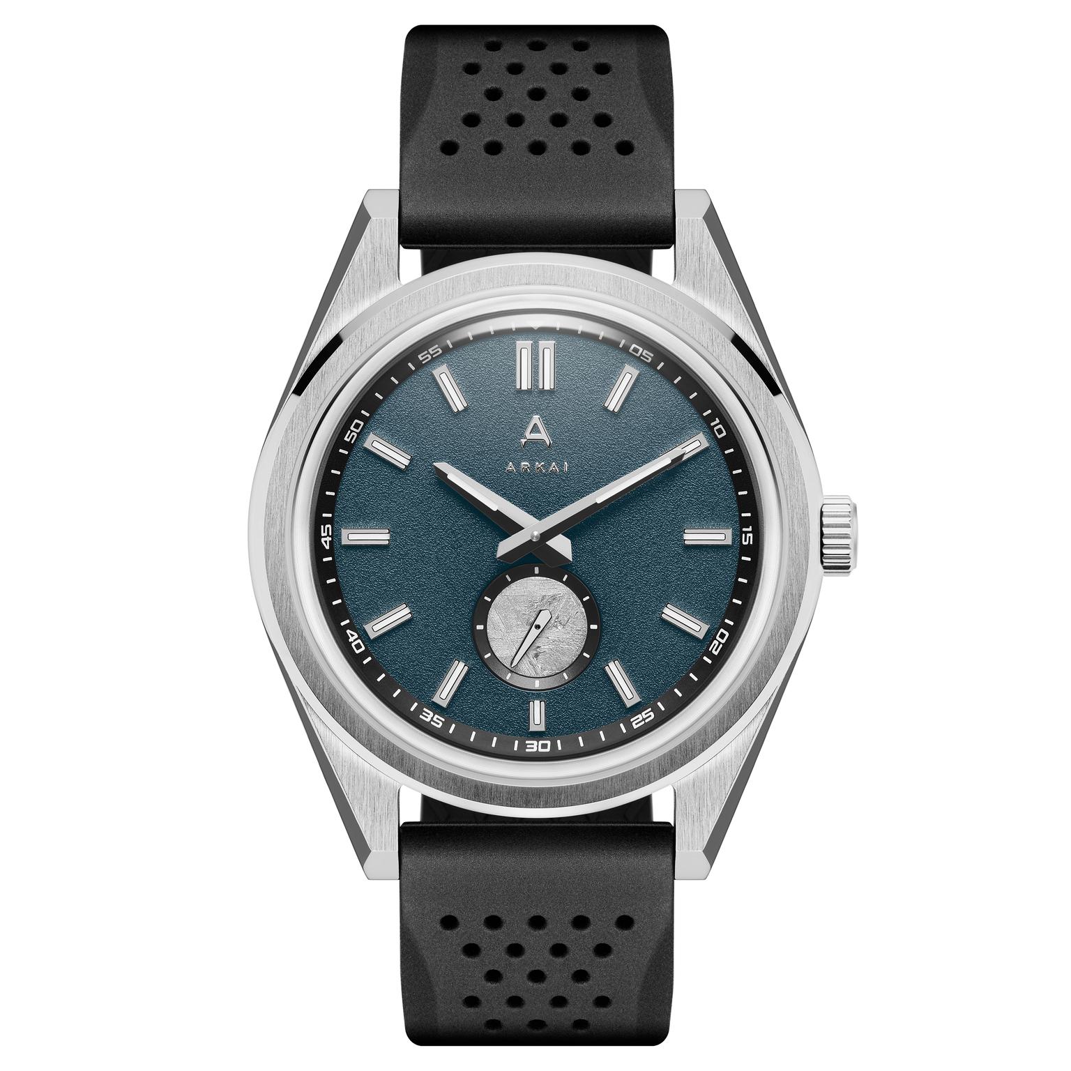 Mond | Silver-tone Stainless Steel and Blue Meteorite Watch Mond | Silver-tone Stainless Steel and Blue Meteorite Watch