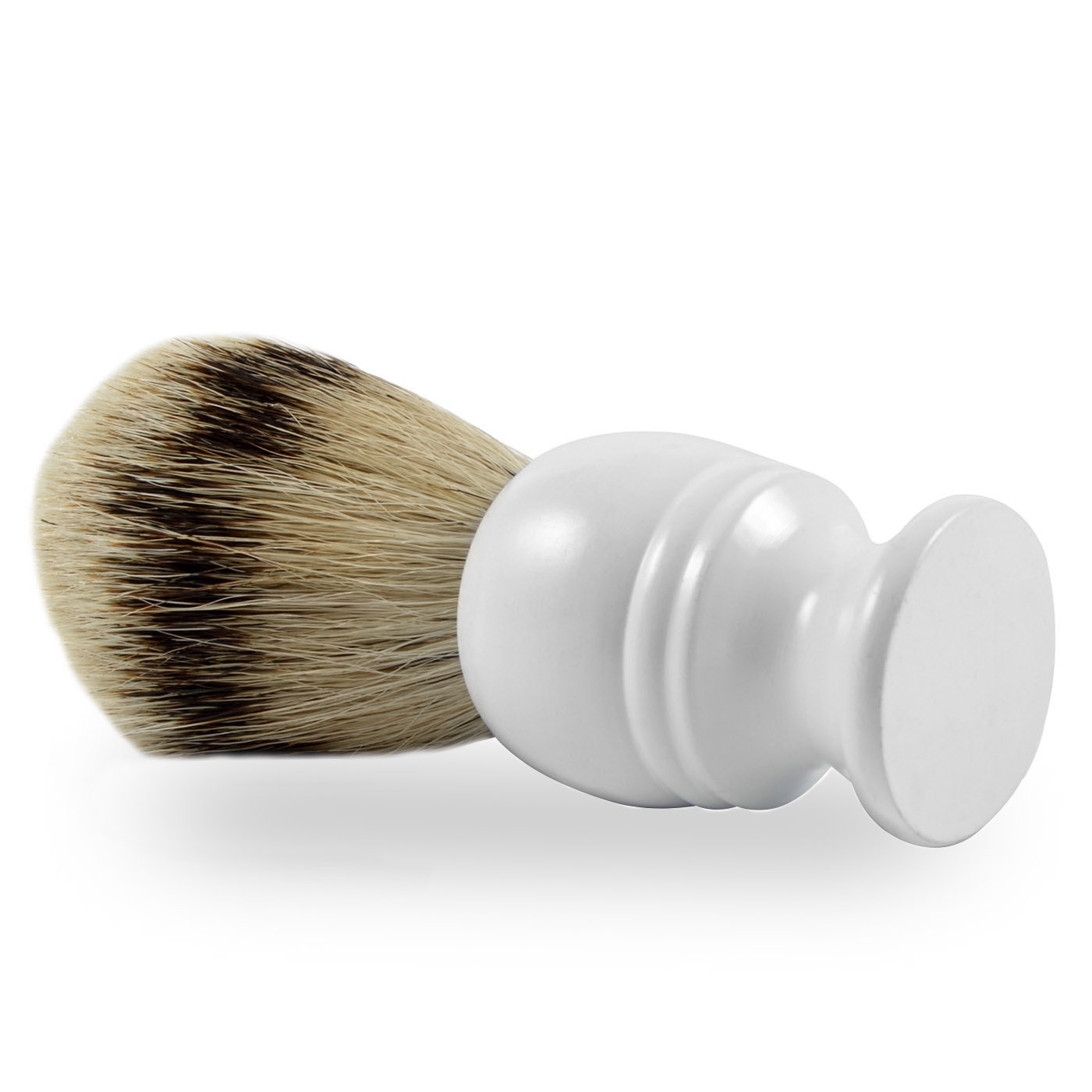 Weißes Silberspitz Dachshaar Rasierpinsel Set - 4