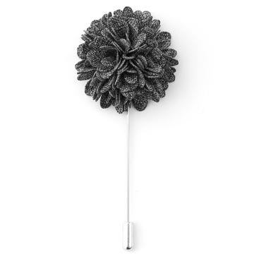 Black & White Flower Lapel Pin