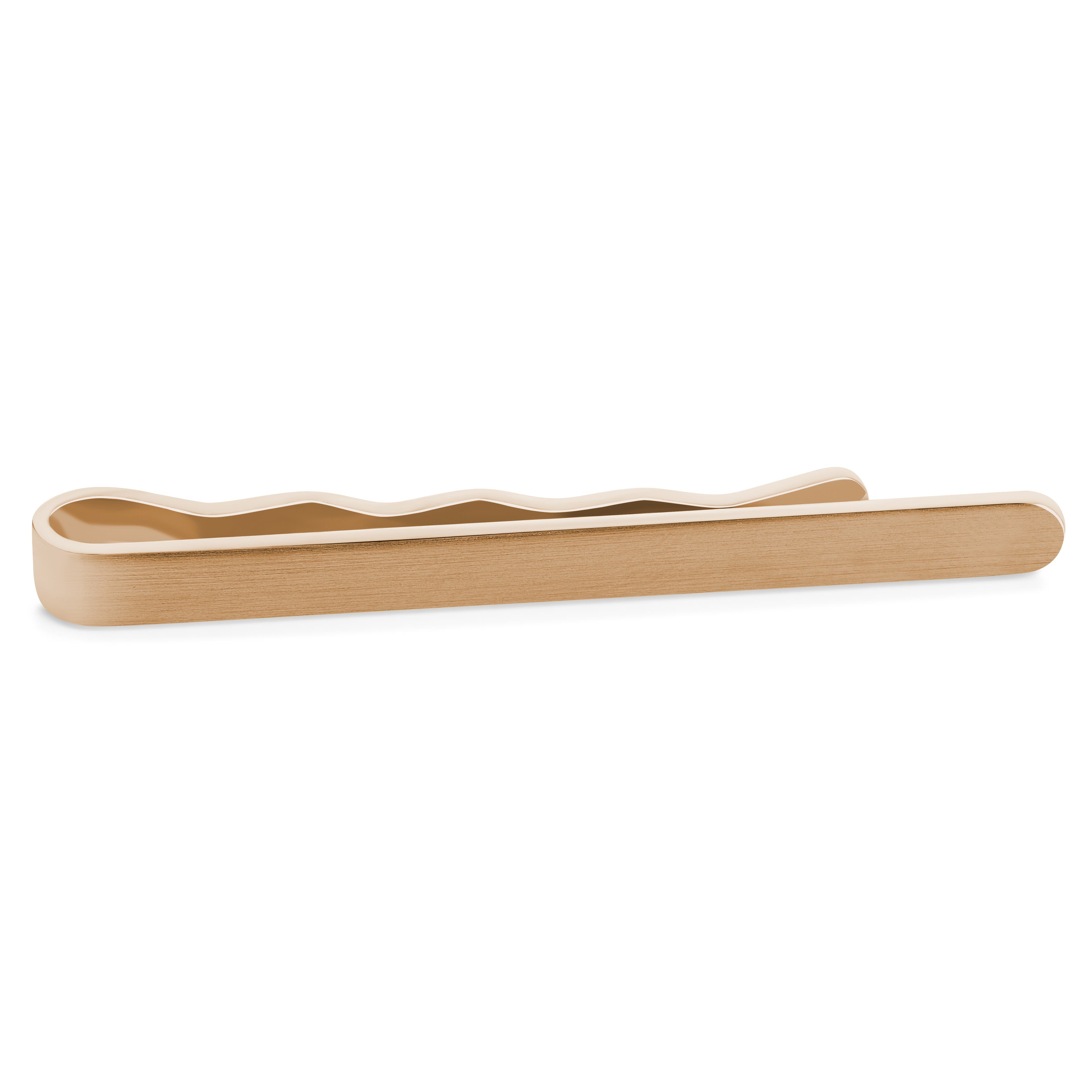 Prendedor de Gravata Redondo Dourado Rosa Mate de 5.5 cm - 1