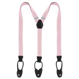 Slim Baby Pink Split Button Suspenders