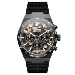 Heron | Camouflage & Black Stainless Steel Chronograph Watch