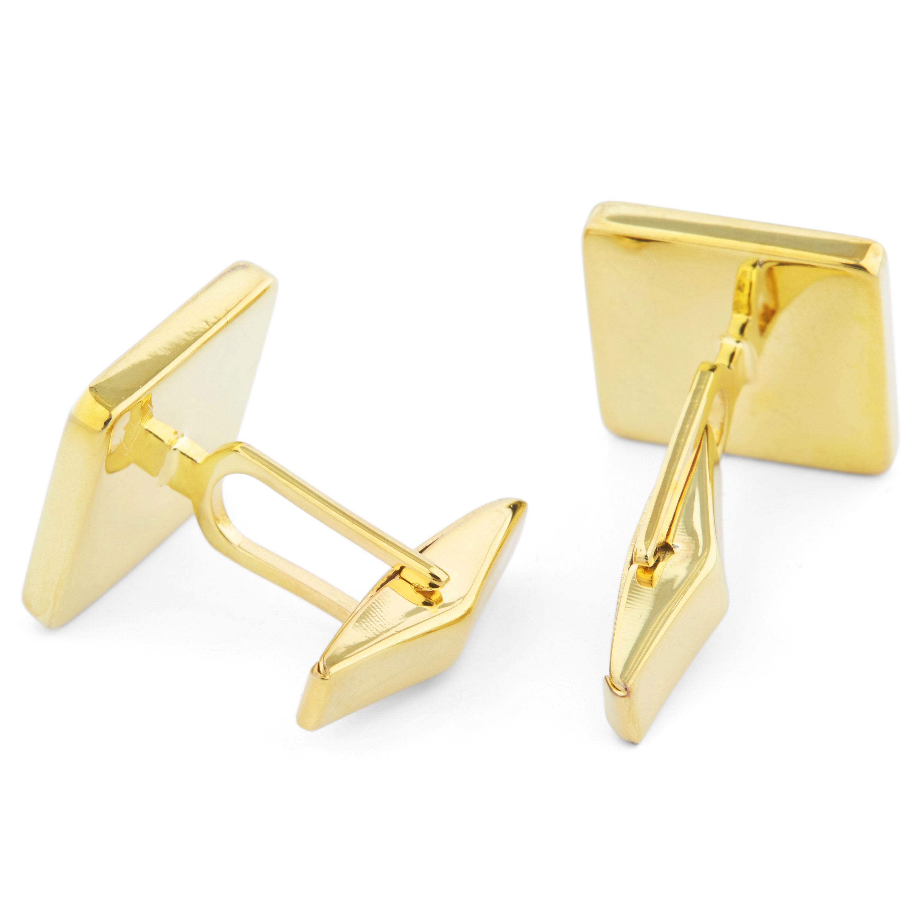 Manschettknappar med Inlagda Svarta Stenar i Guld & 925s - 3