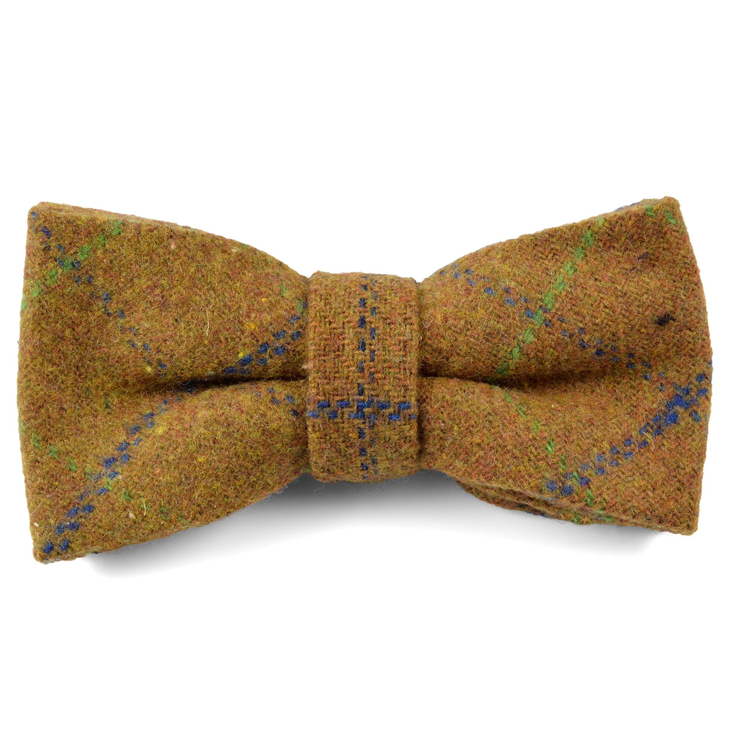 Brun Rutig Handgjord Fluga i Ull - 1