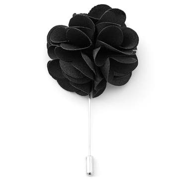 Luxurious Black Lapel Flower
