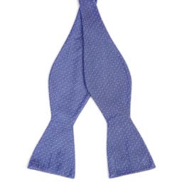 Light Blue & White Polka Dot Silk Self-Tie Bow Tie