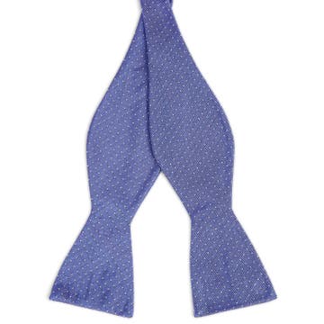 Noeud papillon en soie bleu pastel à pois blancs Noeud papillon en soie bleu pastel à pois blancs