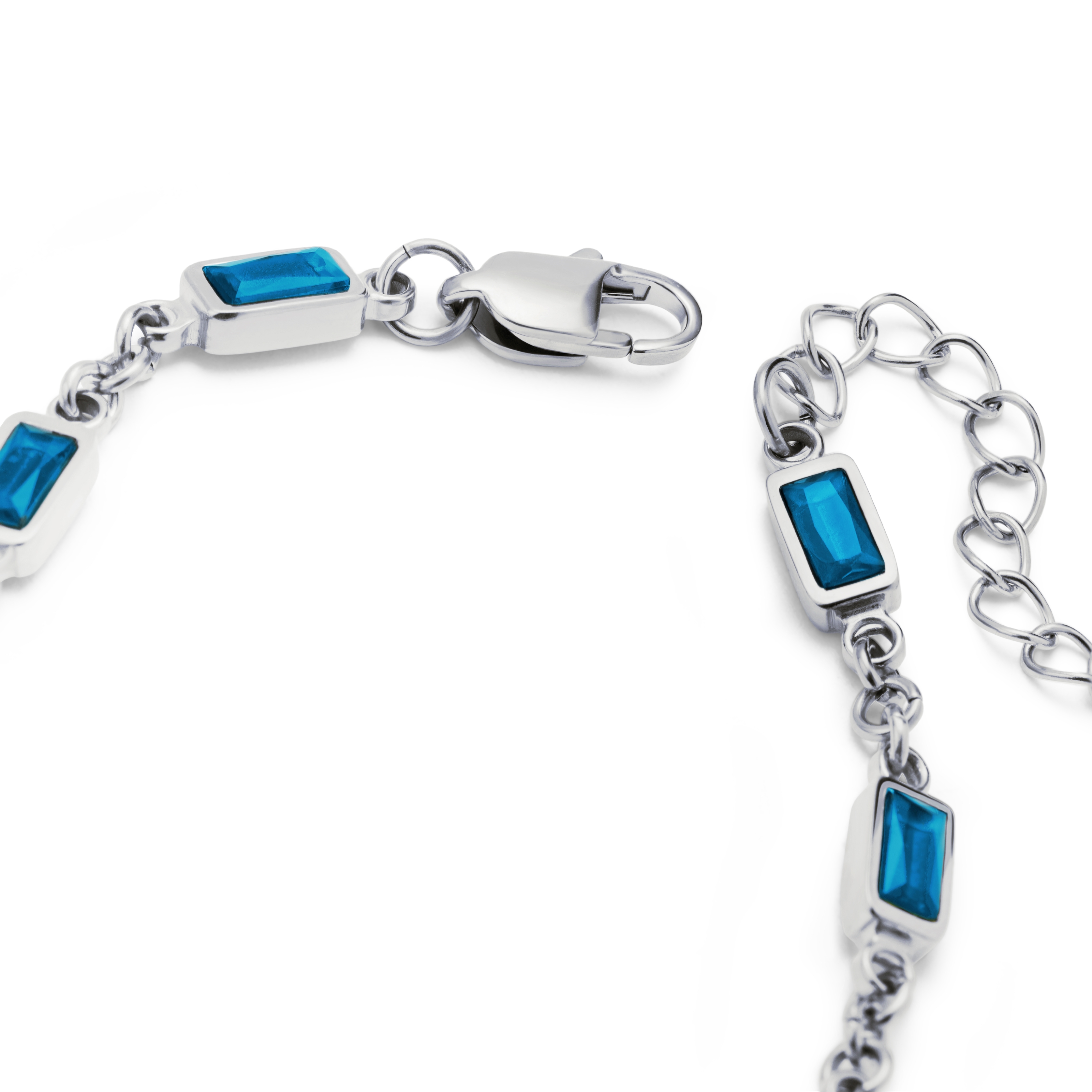 Prism | Bracelet argenté avec pierres en cristal bleu - 3