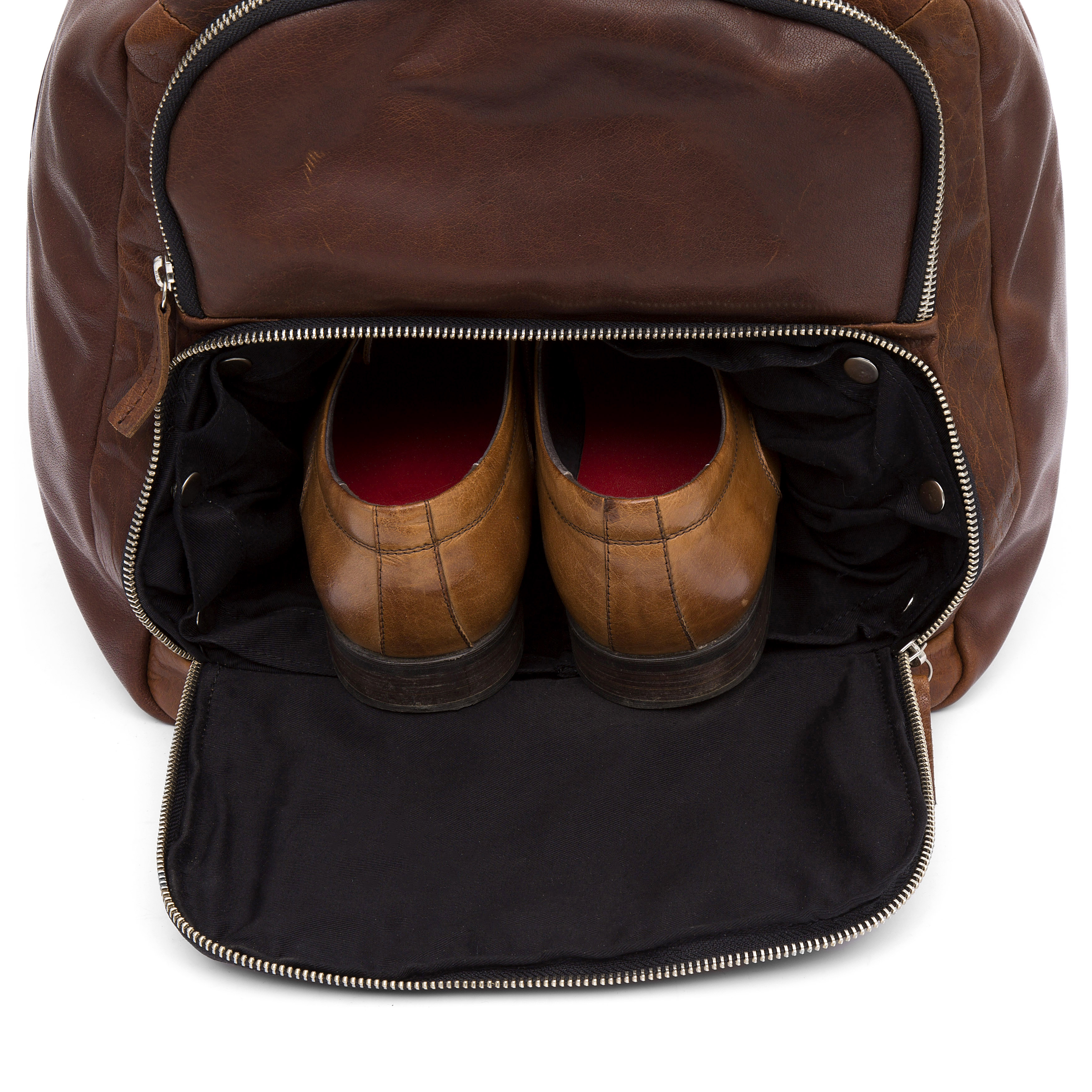 Montreal Large Tan Leather Duffel Bag - 13