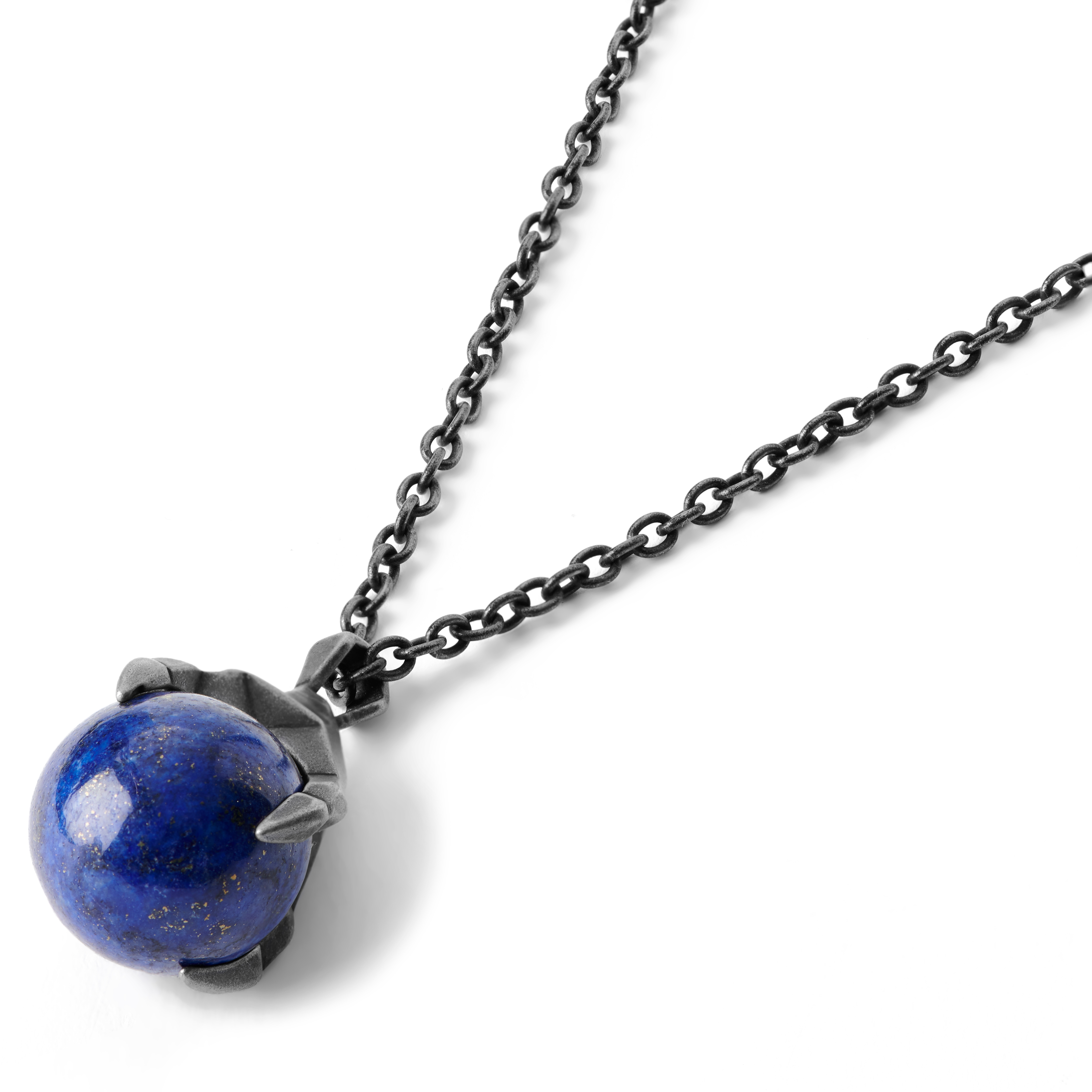 Naszyjnik Jax ze stalowym pazurem i niebieskim kamieniem - Edycja limitowana - 3