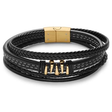 Gold-Tone Faux Leather Dragon Claw Bracelet