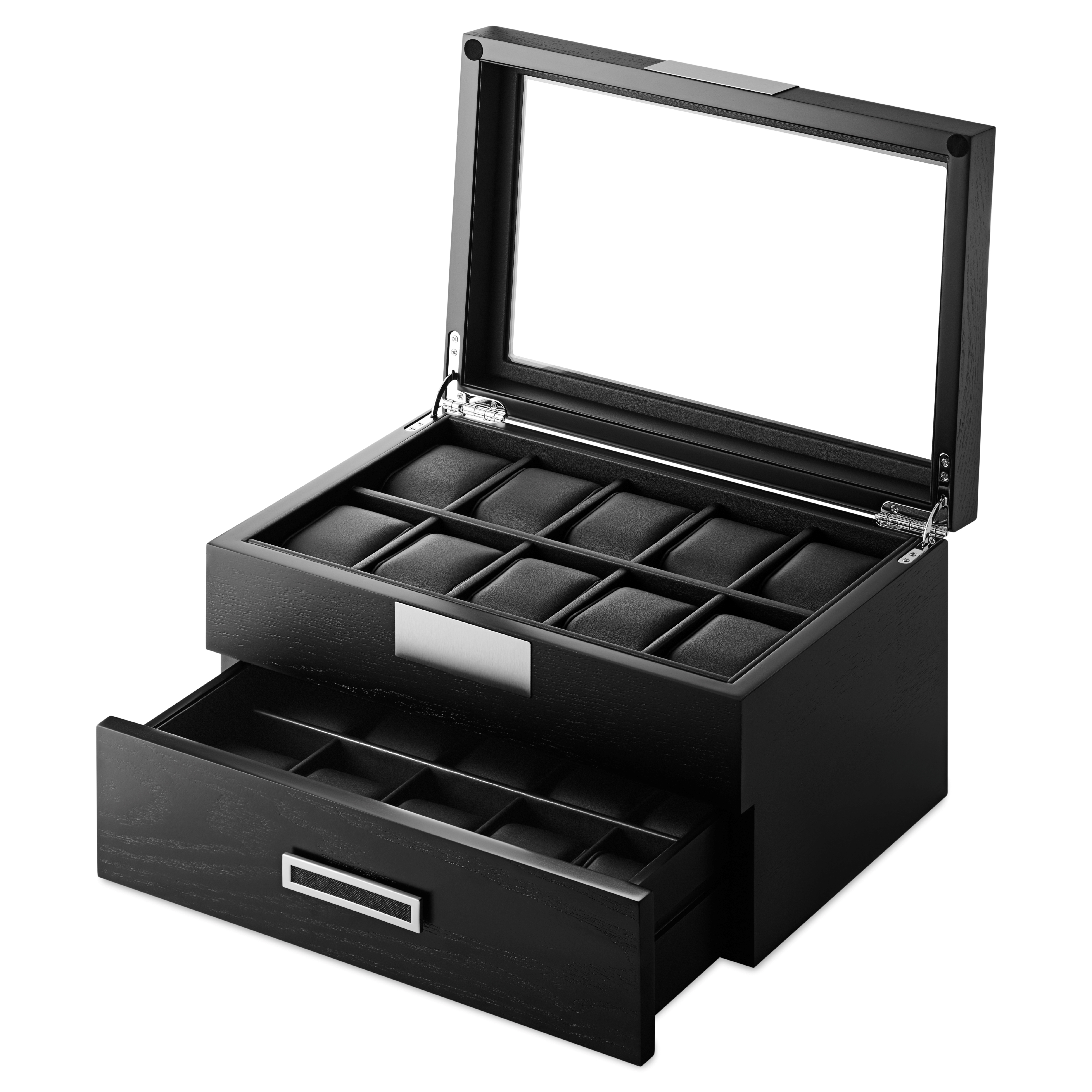 20 Slot Black Veneer Watch Display Box - 2
