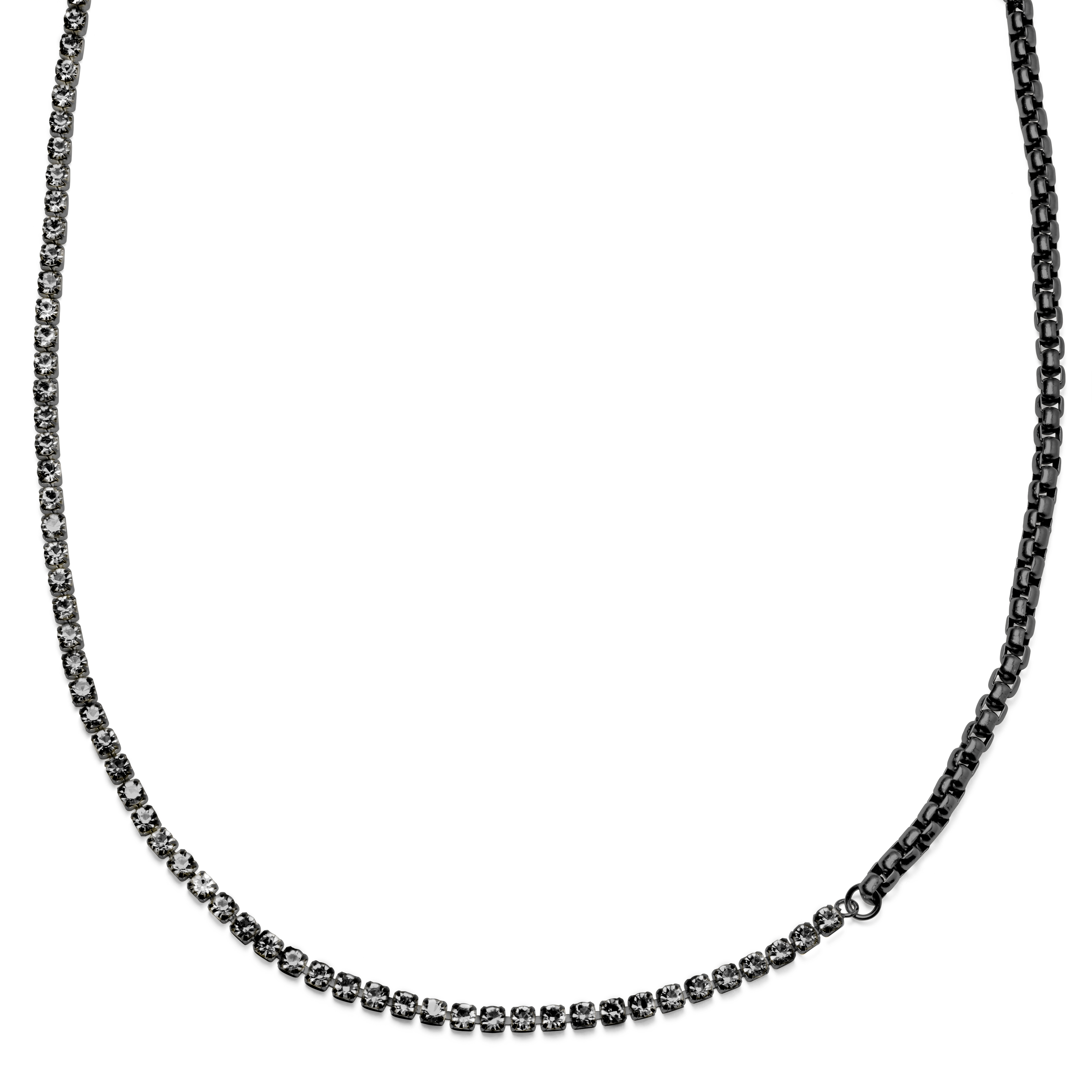 Collar de cadena veneciana con diamantes de cristal gris Amager Colt  - 1